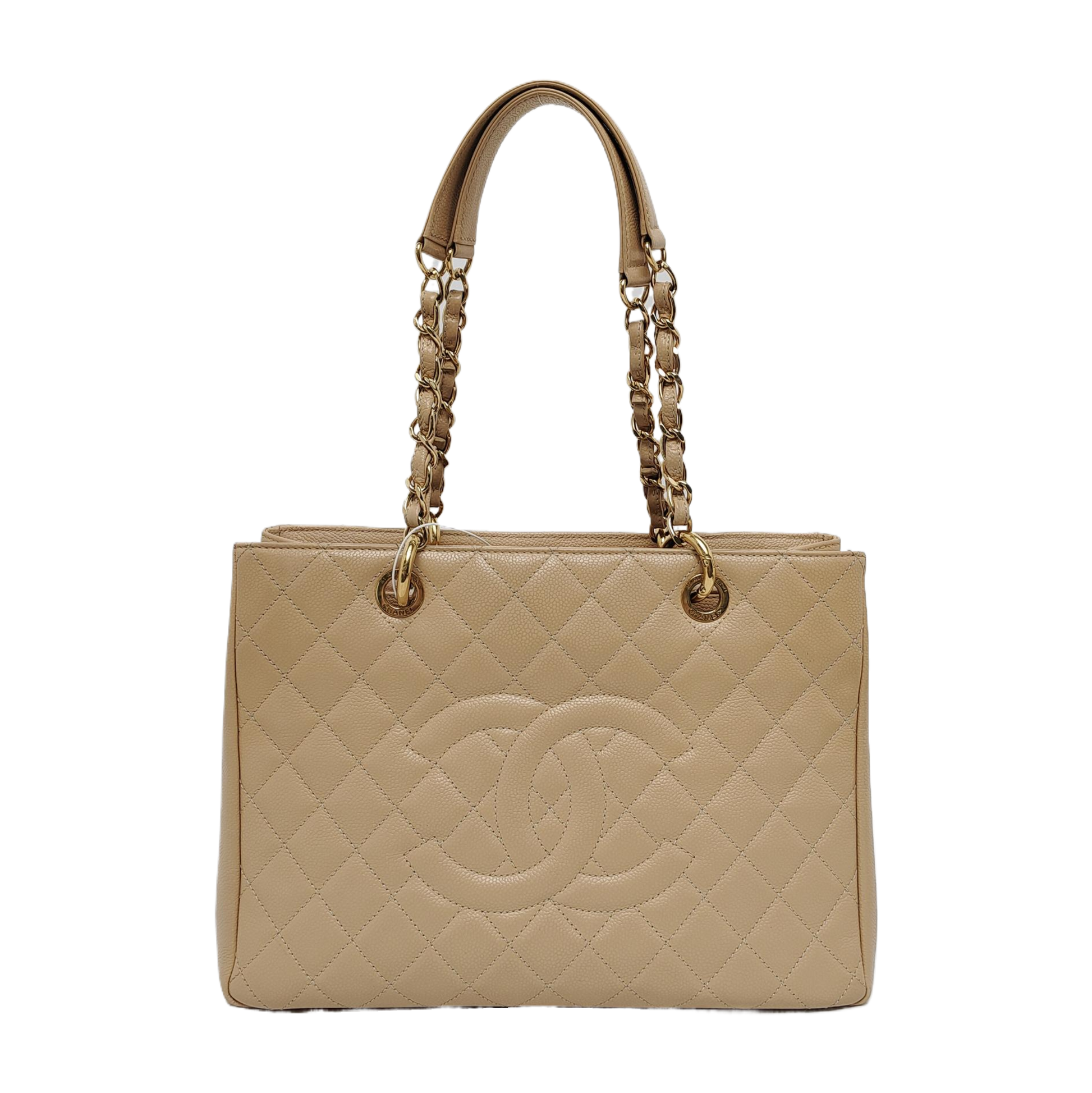 Chanel GST Grand Shopping Caviar Hardware Gold Beige GM Leather Tote Bag