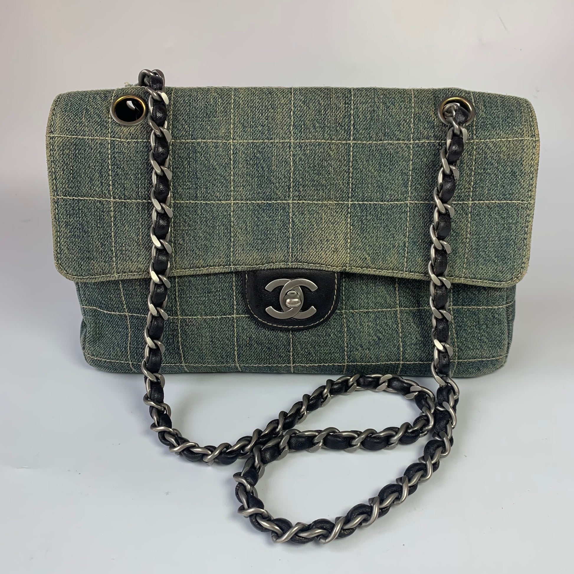Chanel Ice Cube Chocolate Bar Classic Flap Green Handbag Green 1