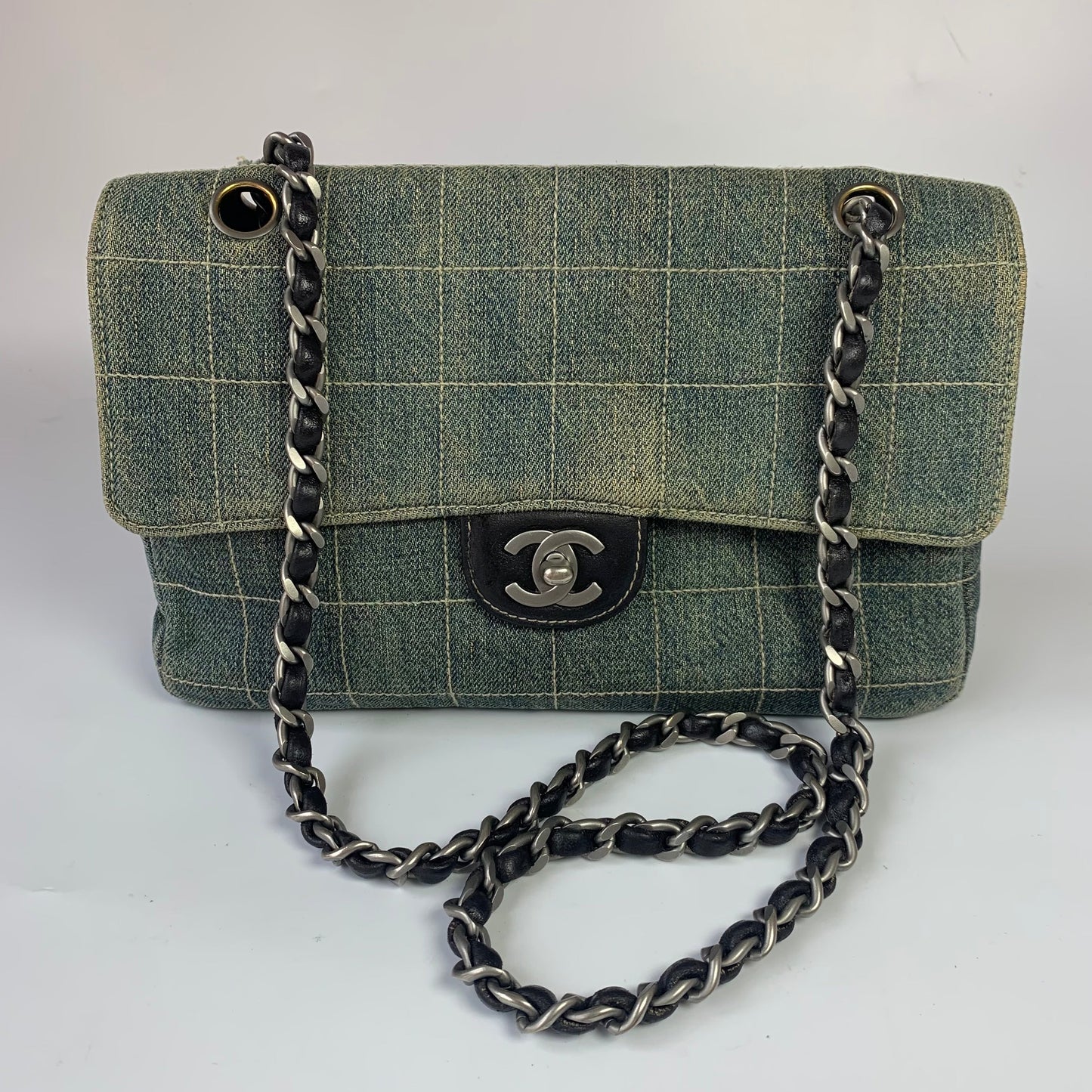 Chanel Ice Cube Chocolate Bar Classic Flap Green Handbag