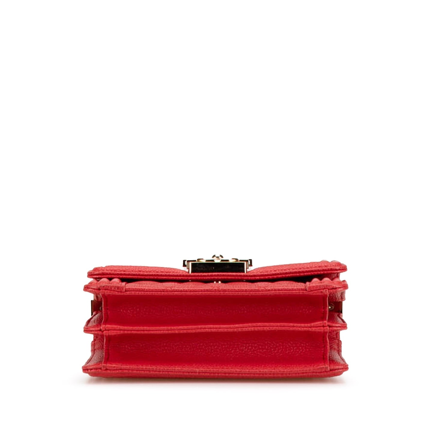 Red Chanel Quilted Caviar North South Boy Flap Crossbody Bag