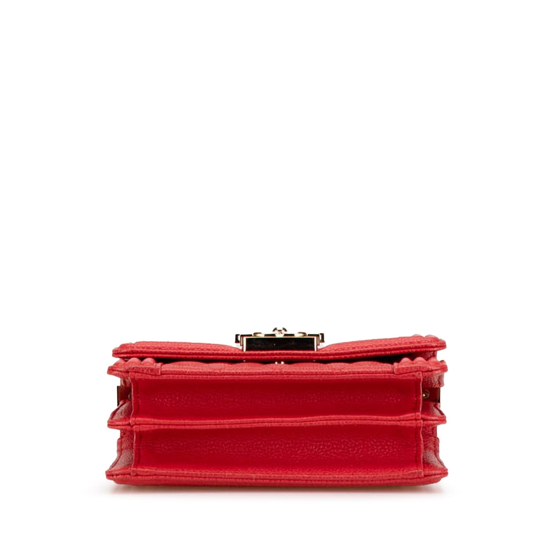 Red Chanel Quilted Caviar North South Boy Flap Crossbody Bag