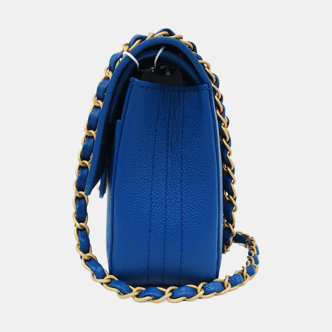 Chanel Timeless Classic Flap Royal Caviar Hardware Blue Gold Leather Handbag