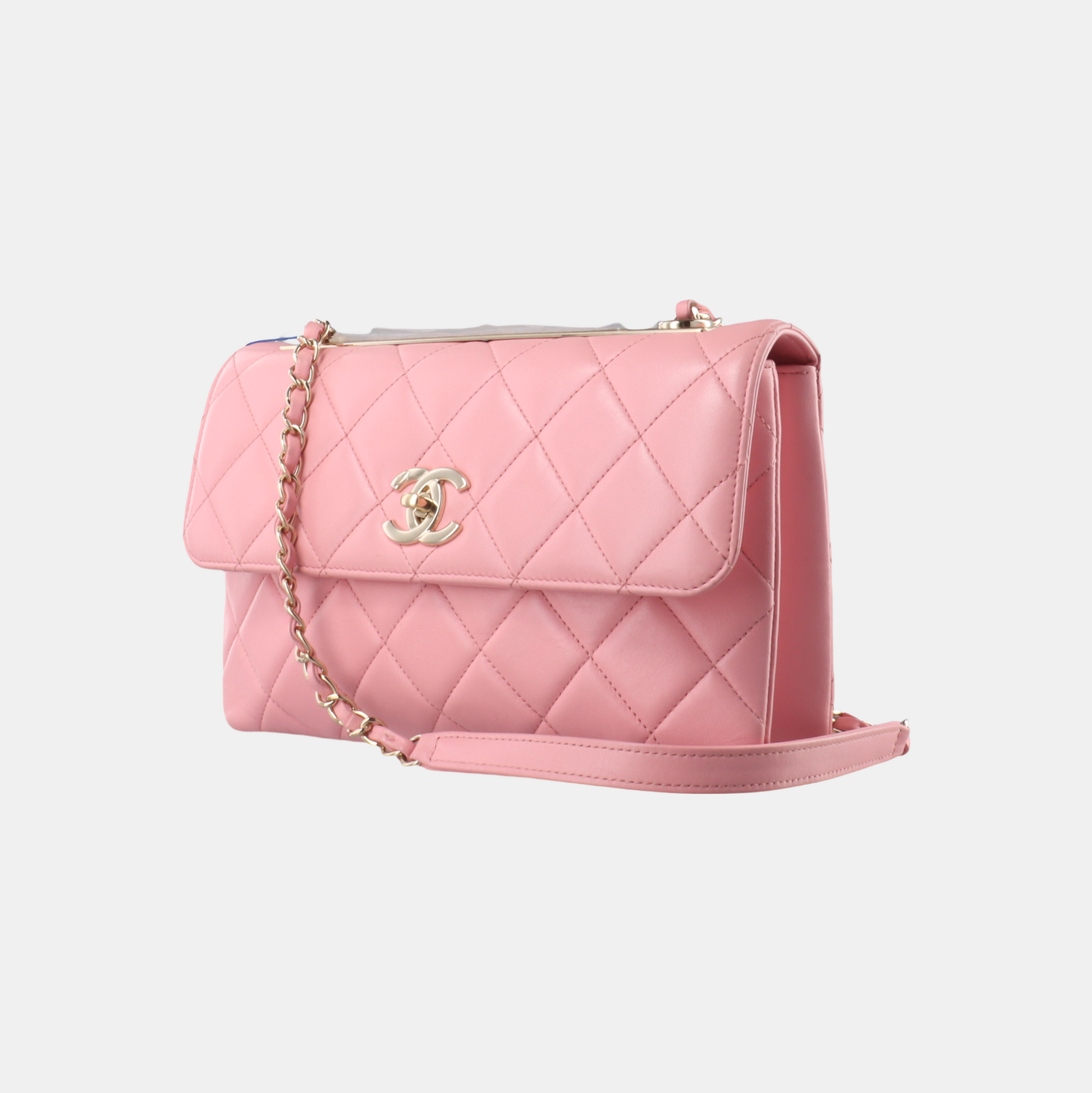 Chanel Trendy CC Flap Cannage Lambskin Pink Gold Leather Shoulder Bag