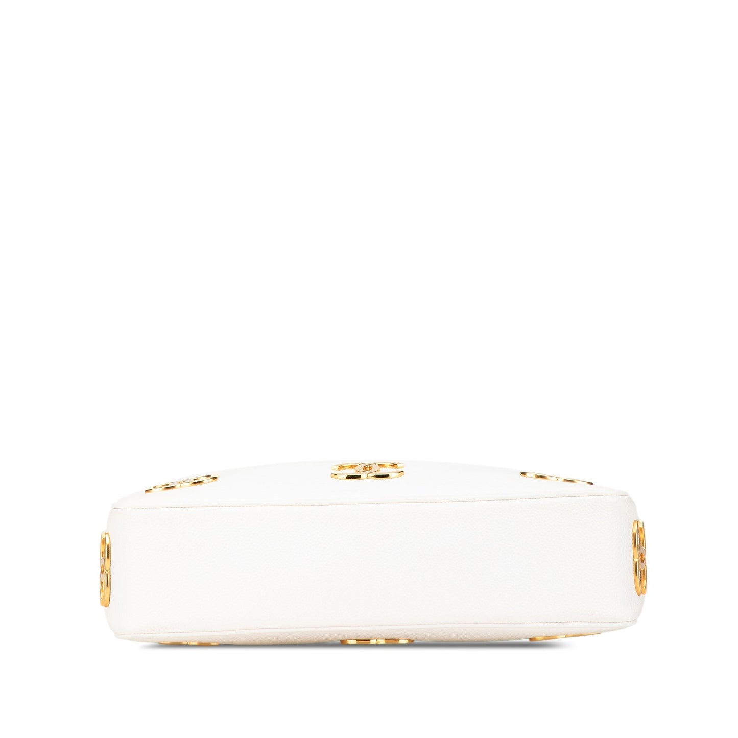 White Chanel Caviar Triple CC Tote