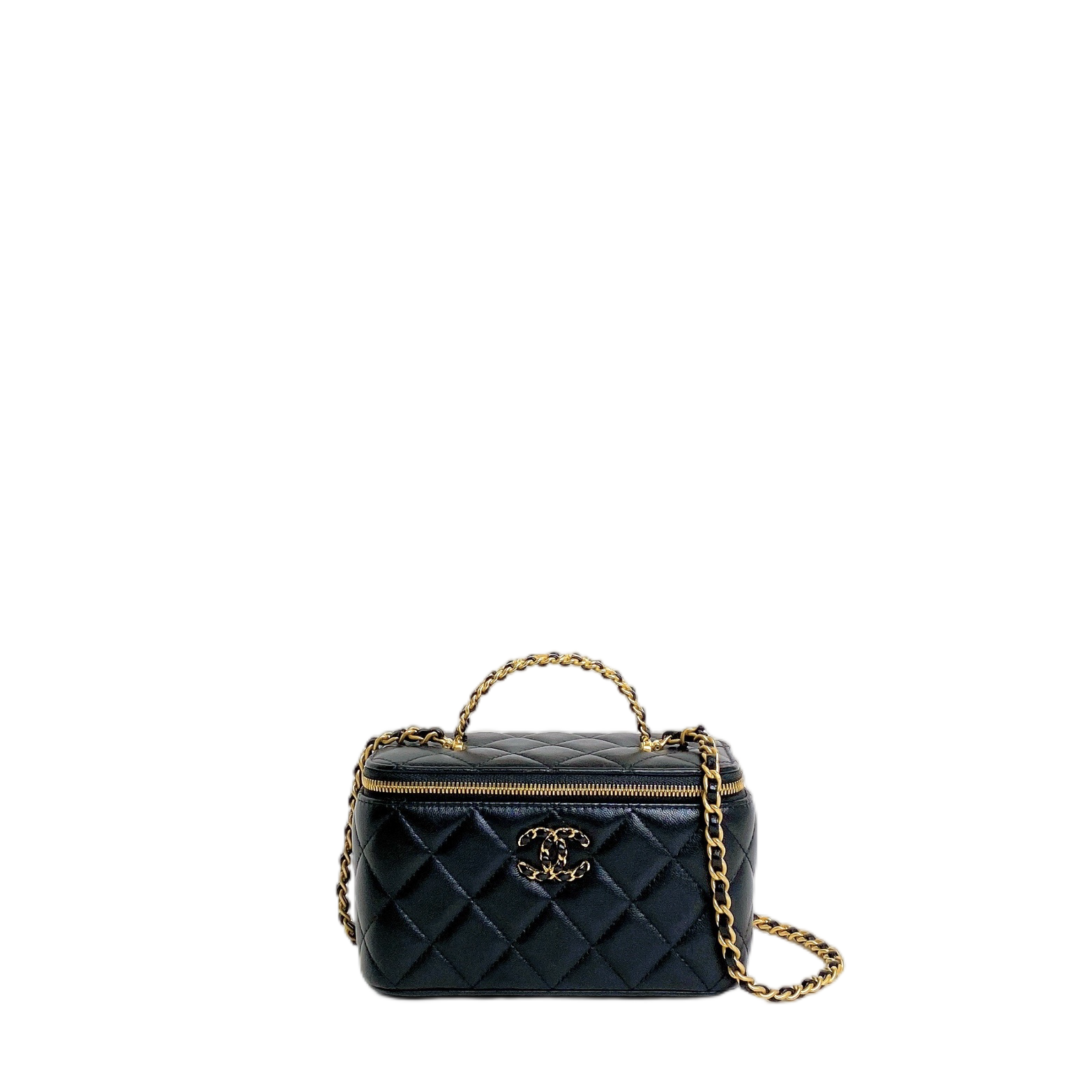 Chanel Vanity With Chain Top Handle Bag