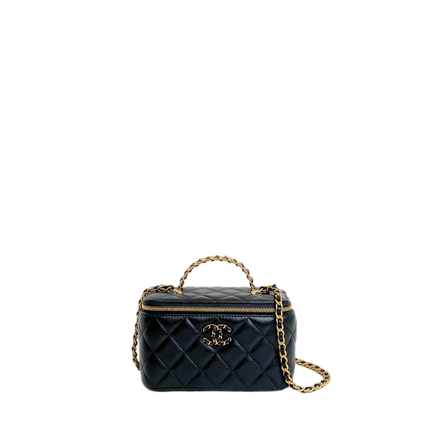 CHANEL VANITY WITH CHAIN TOP HANDLE