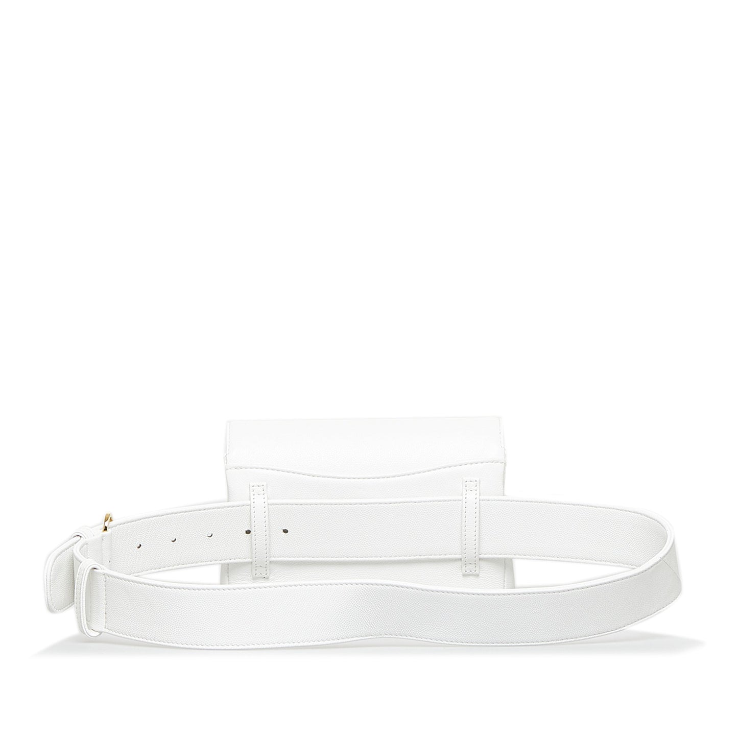 White Chanel Captain Gold Belt Bag