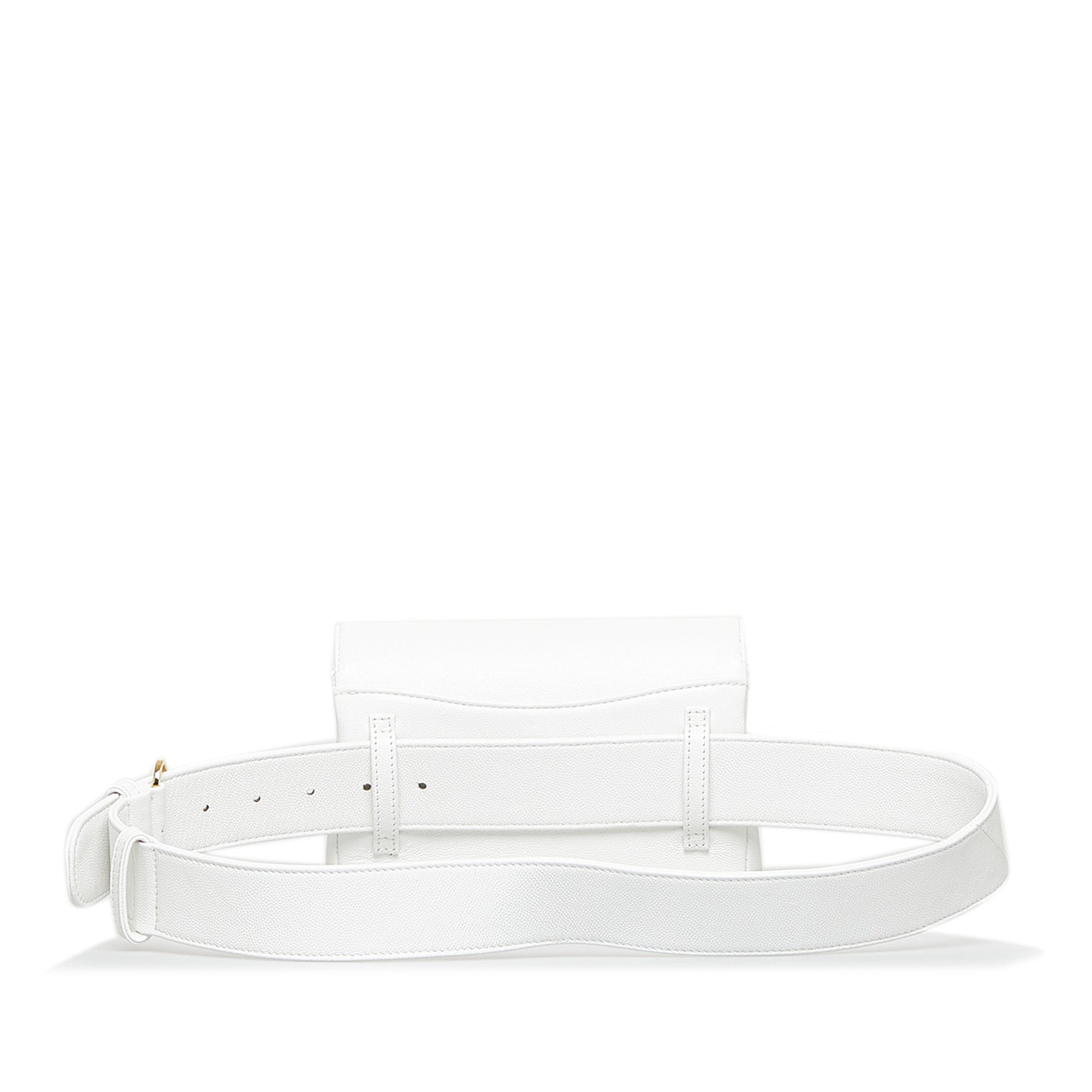 White Chanel Captain Gold Belt Bag