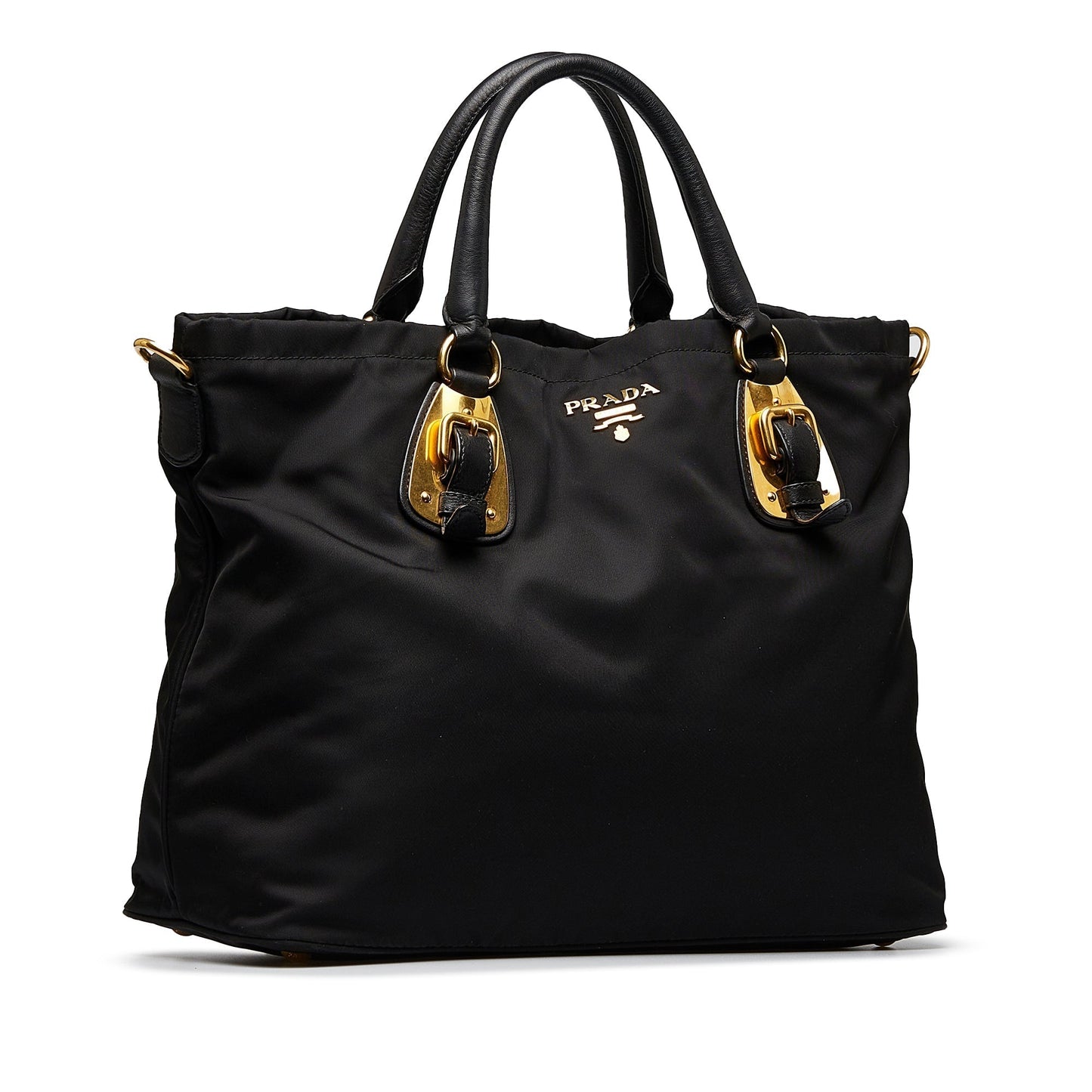 Prada Tessuto Handbag Canvas Nylon Black Satchel Bag