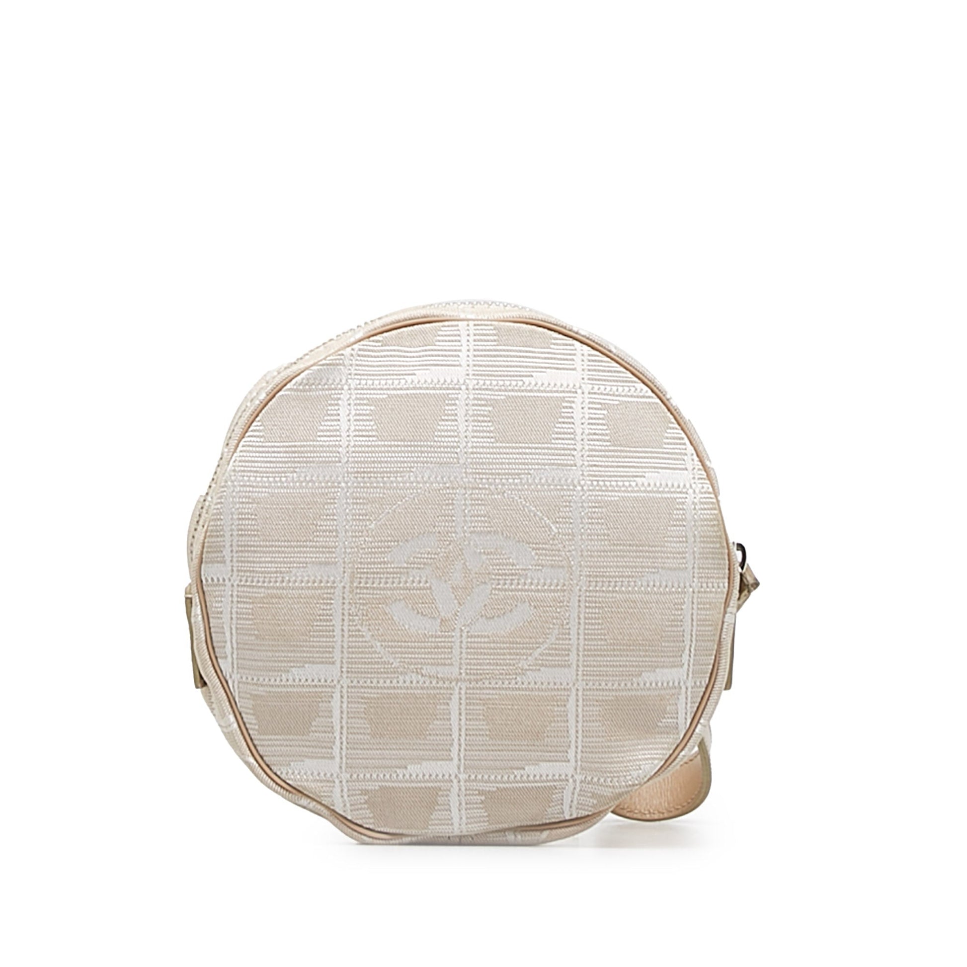 Beige Chanel New Travel Line Nylon Pouch