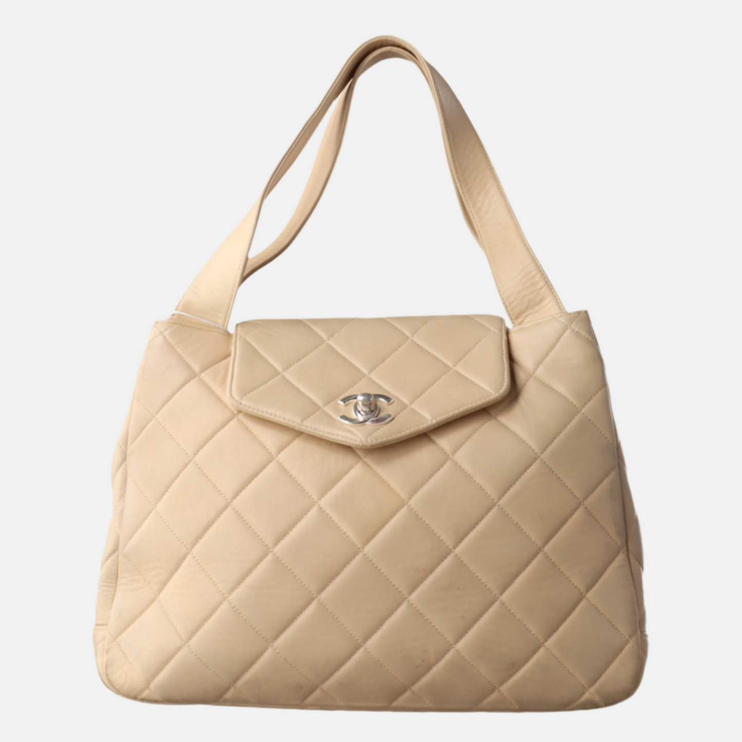 Chanel Kelly Top Handle Lambskin Beige Leather Handbag