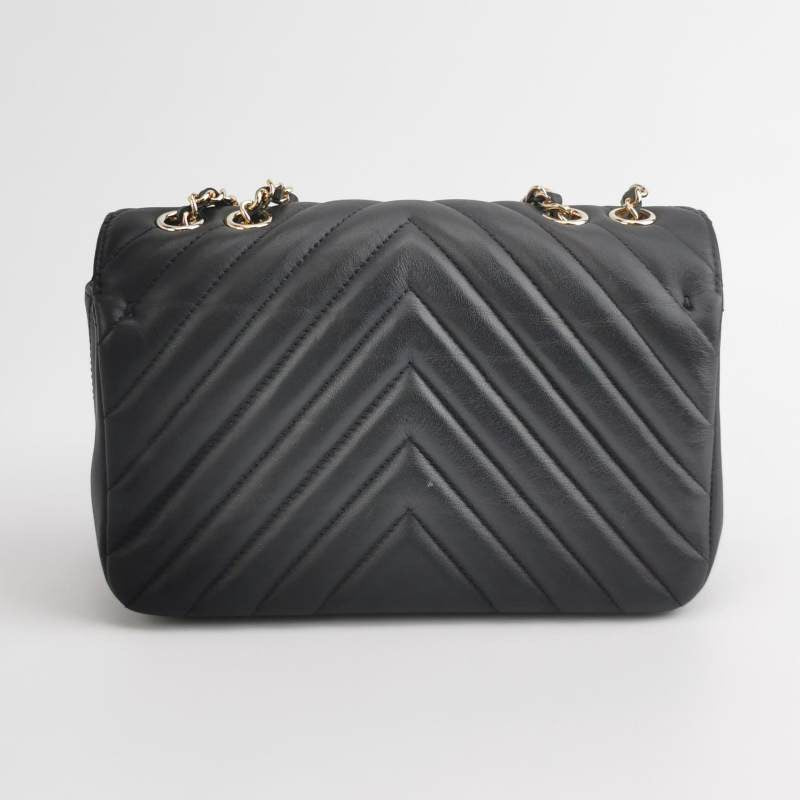 Chanel Classic Flap Rectangular Chevron Quilted Calfskin Black Leather Mini Bag