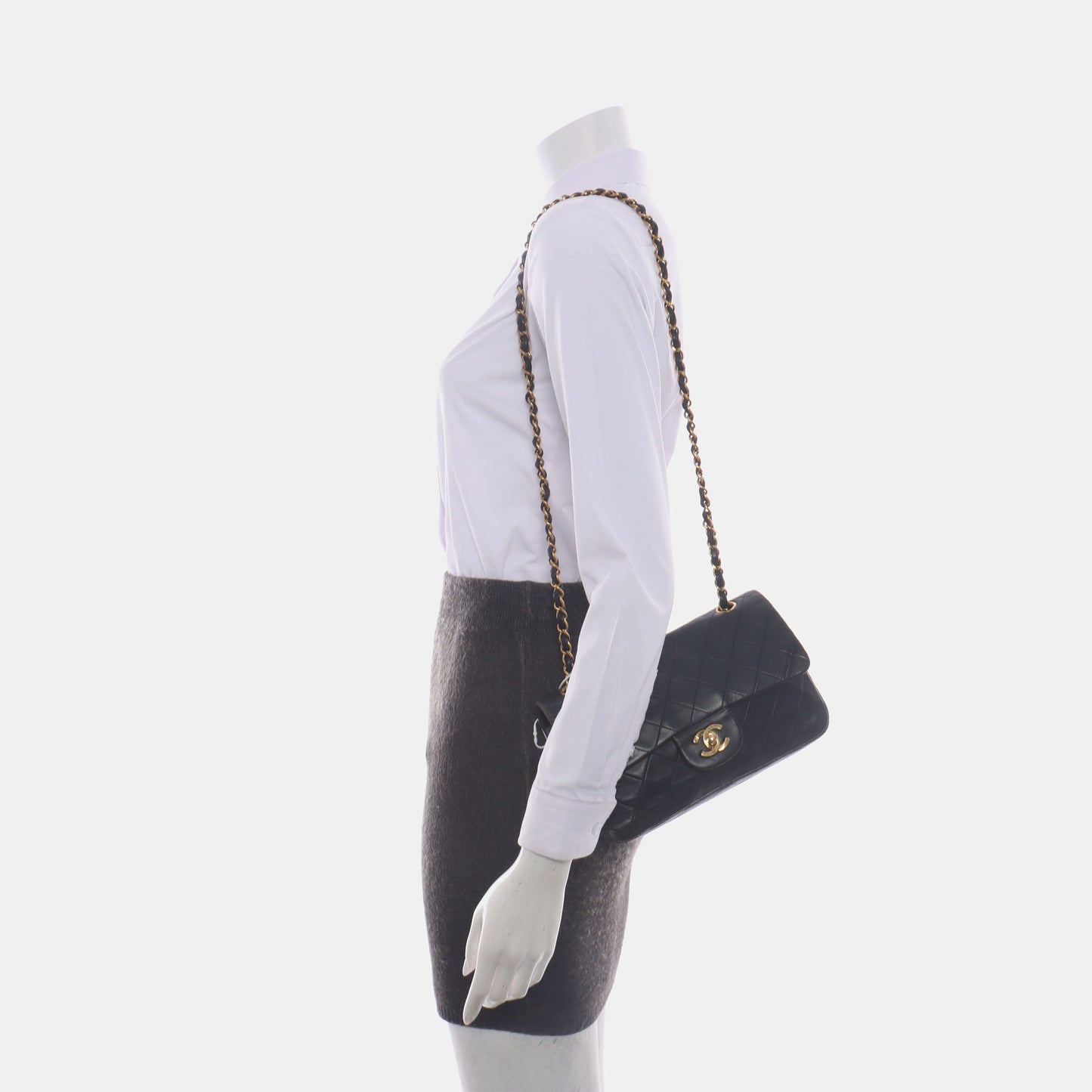 Chanel Classic Flap Lambskin 24k HW Gold Small Leather Handbag
