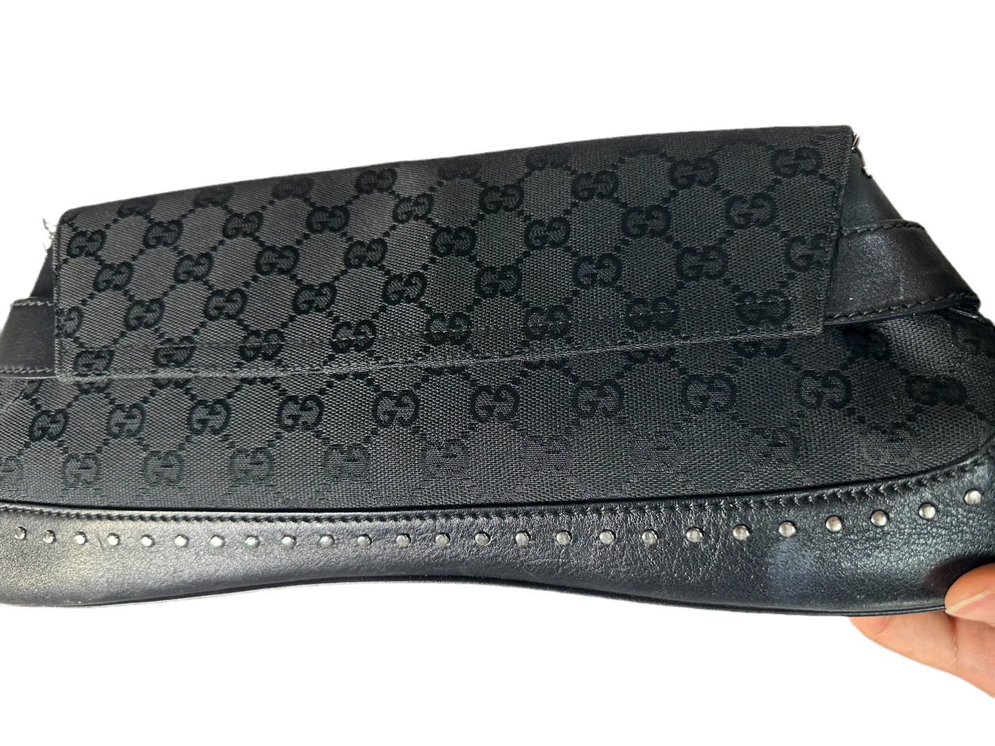 Gucci Horsebit Cloth Monogram Black Shoulder Bag Shoulder Bag