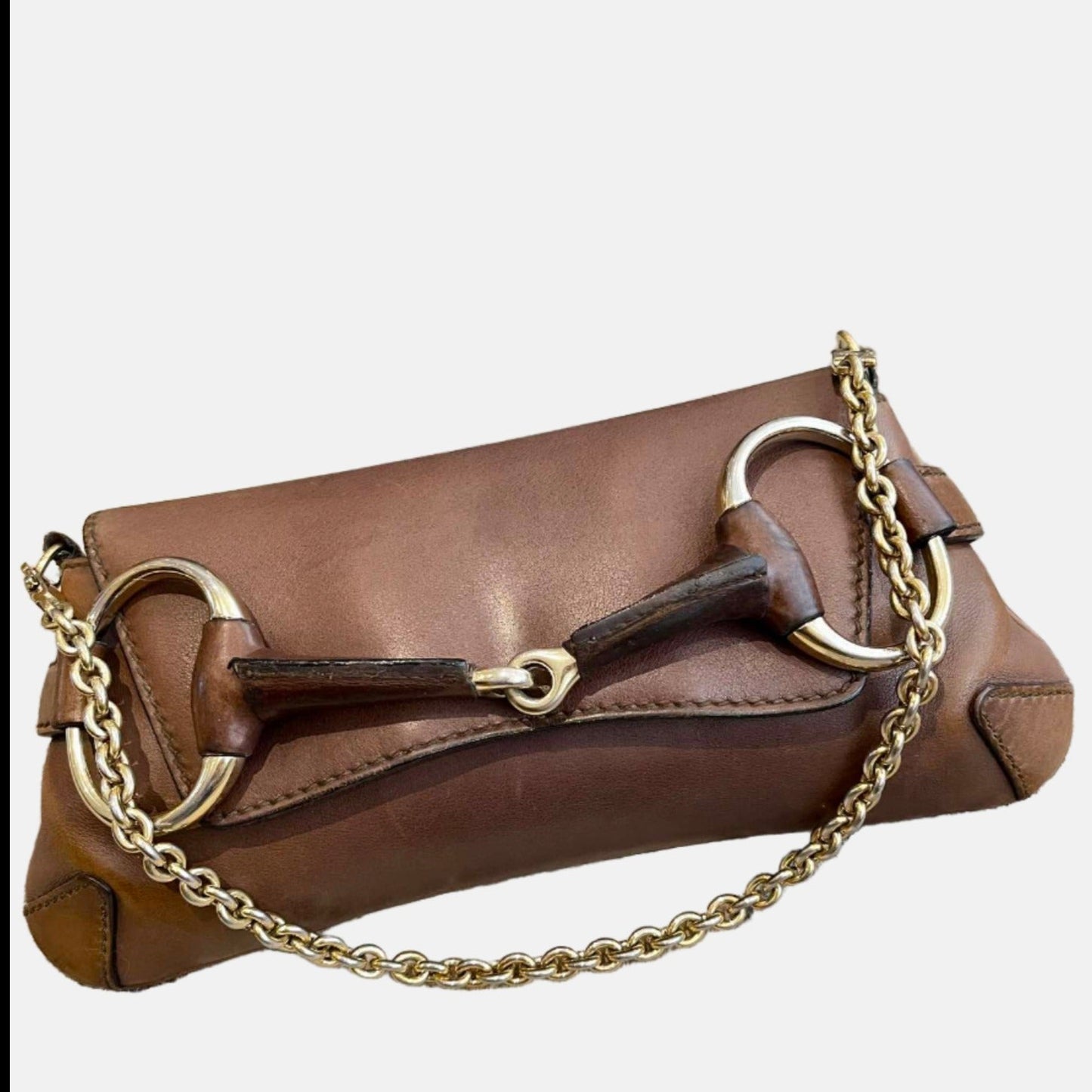 Gucci Horsebit Coffee Leather Brown Small Shoulder Bag