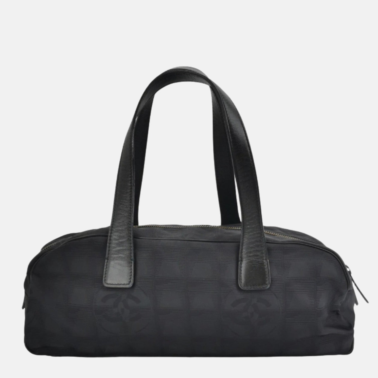 Chanel Line Boston Bowling - Fabric Black Travel Bag