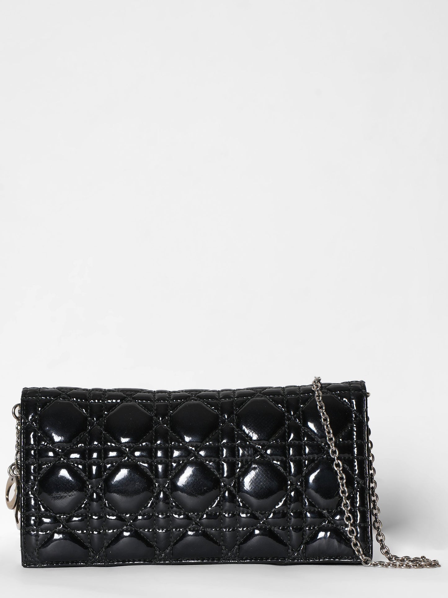 Dior Clutch Bag Cannage Clutch Leather Patent Quilted