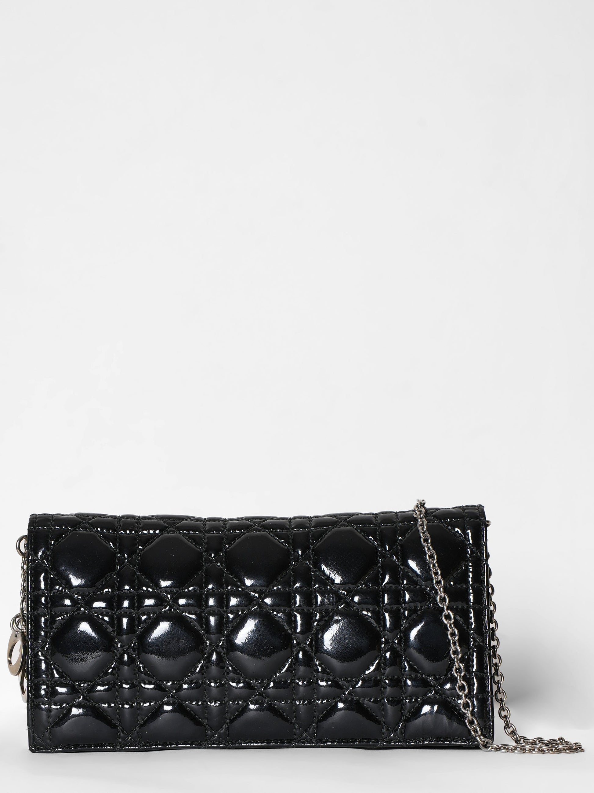 Dior Clutch Bag Cannage Clutch Leather Patent Quilted