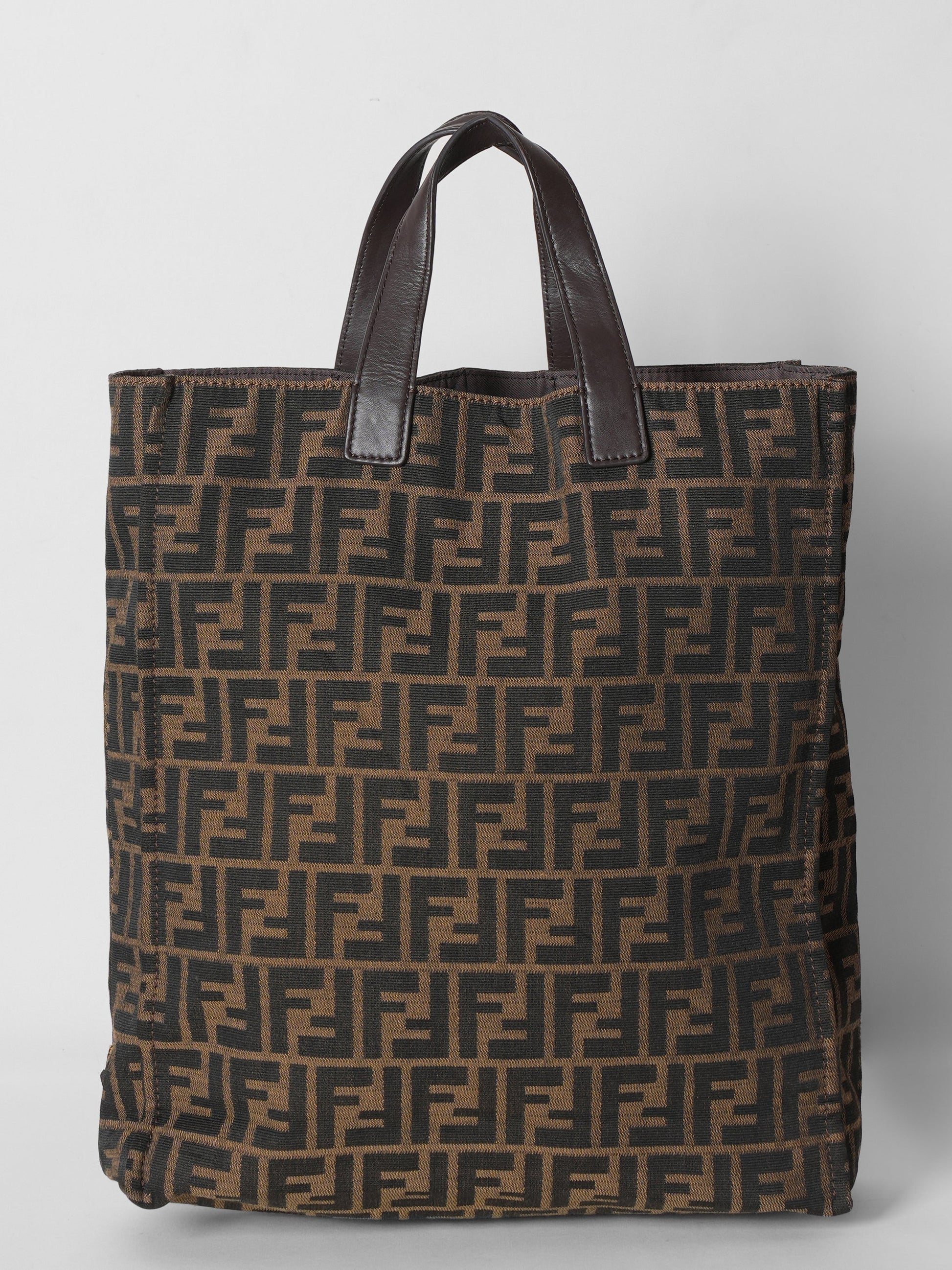 Fendi Handbag Shopper Bag Canvas Logo Top Handle