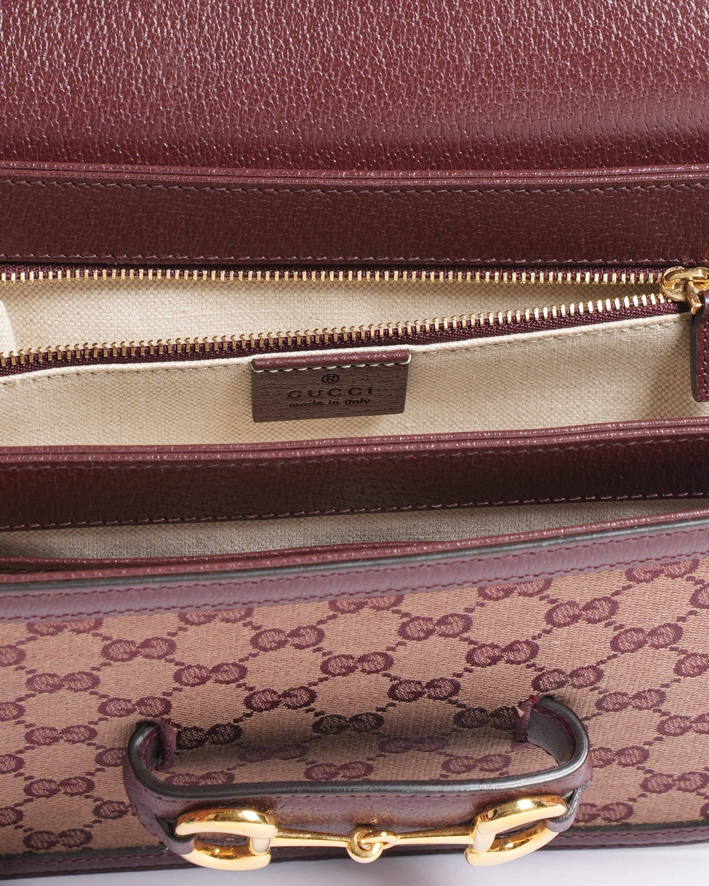 Gucci Horsebit 1955 Small Shoulder Bag In Canvas & Leather