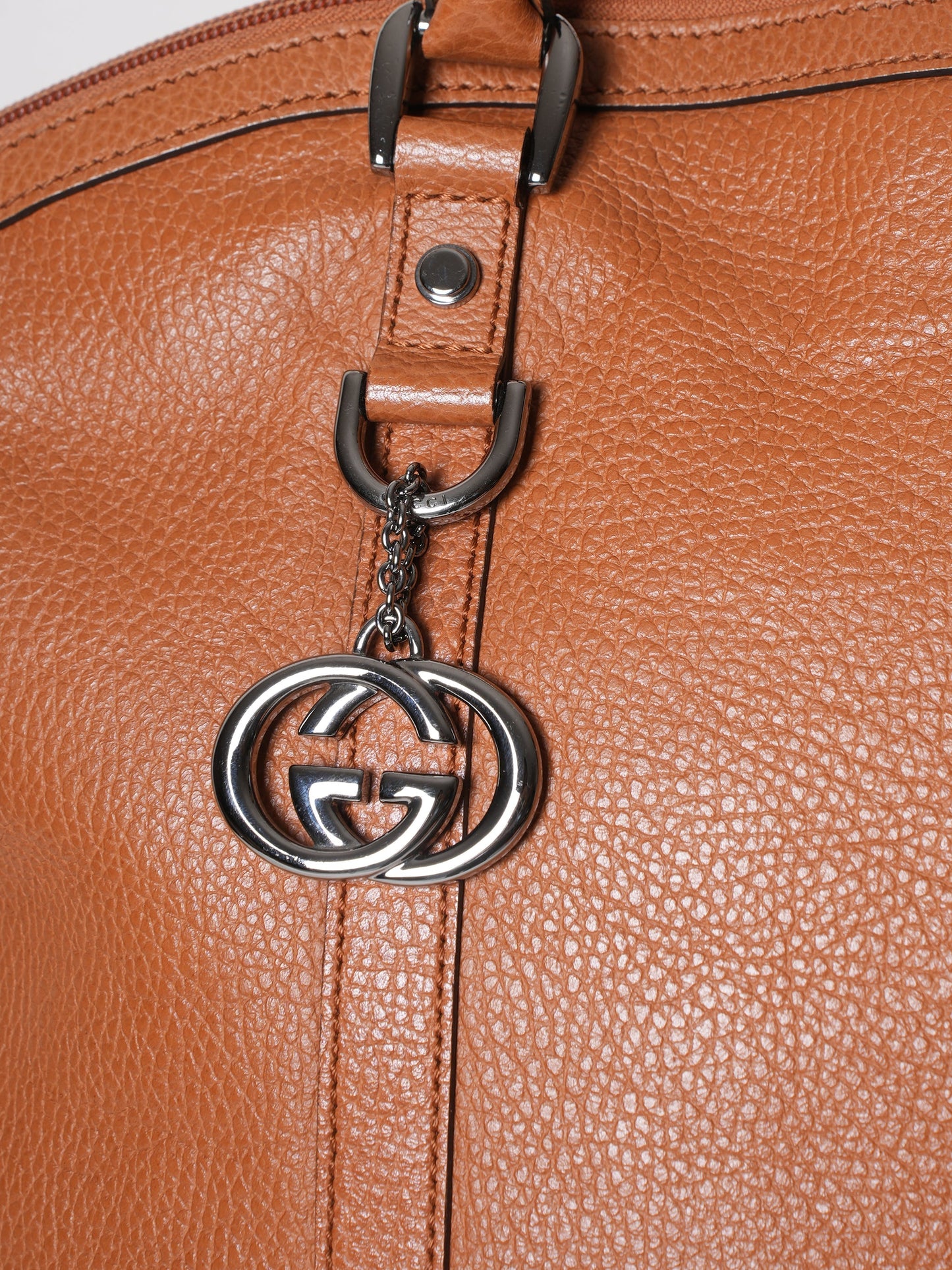 Gucci Dark Brown Dome Large Convertible GG charm Tote Bag