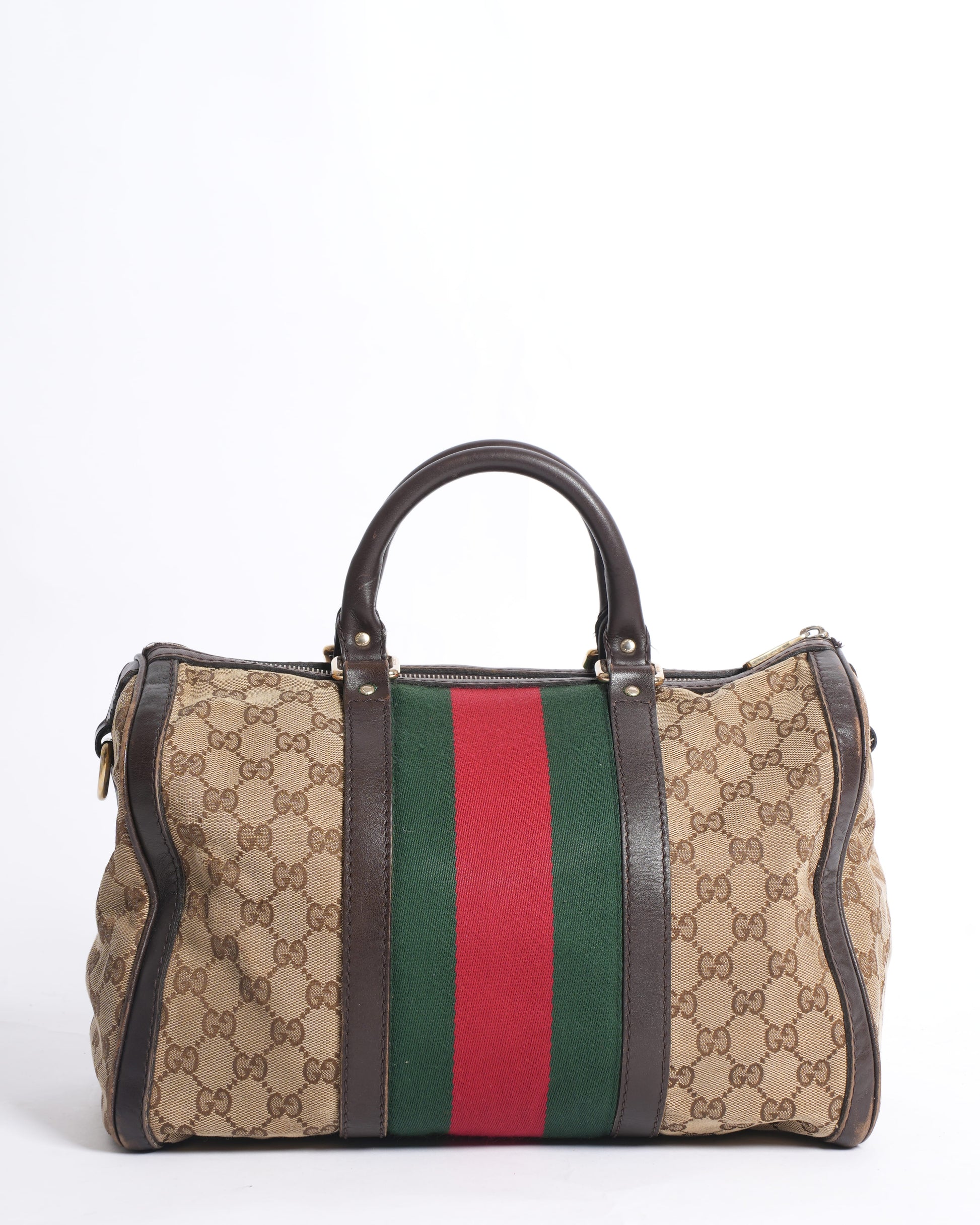 Gucci GG Canvas Web Boston Bag