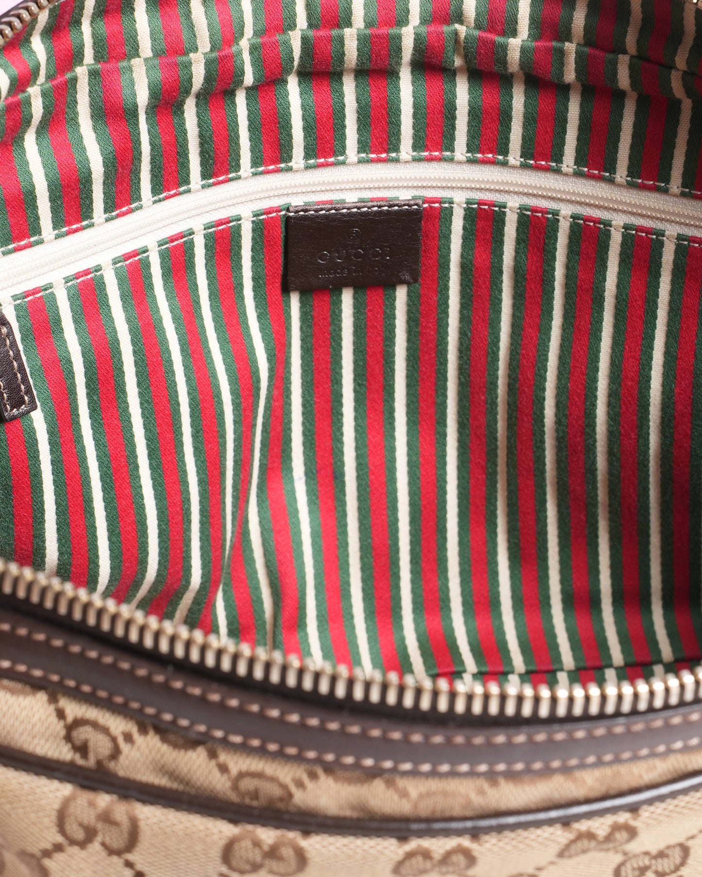 Gucci Monogram Britt Medium Boston Dark Brown Top Handle bag