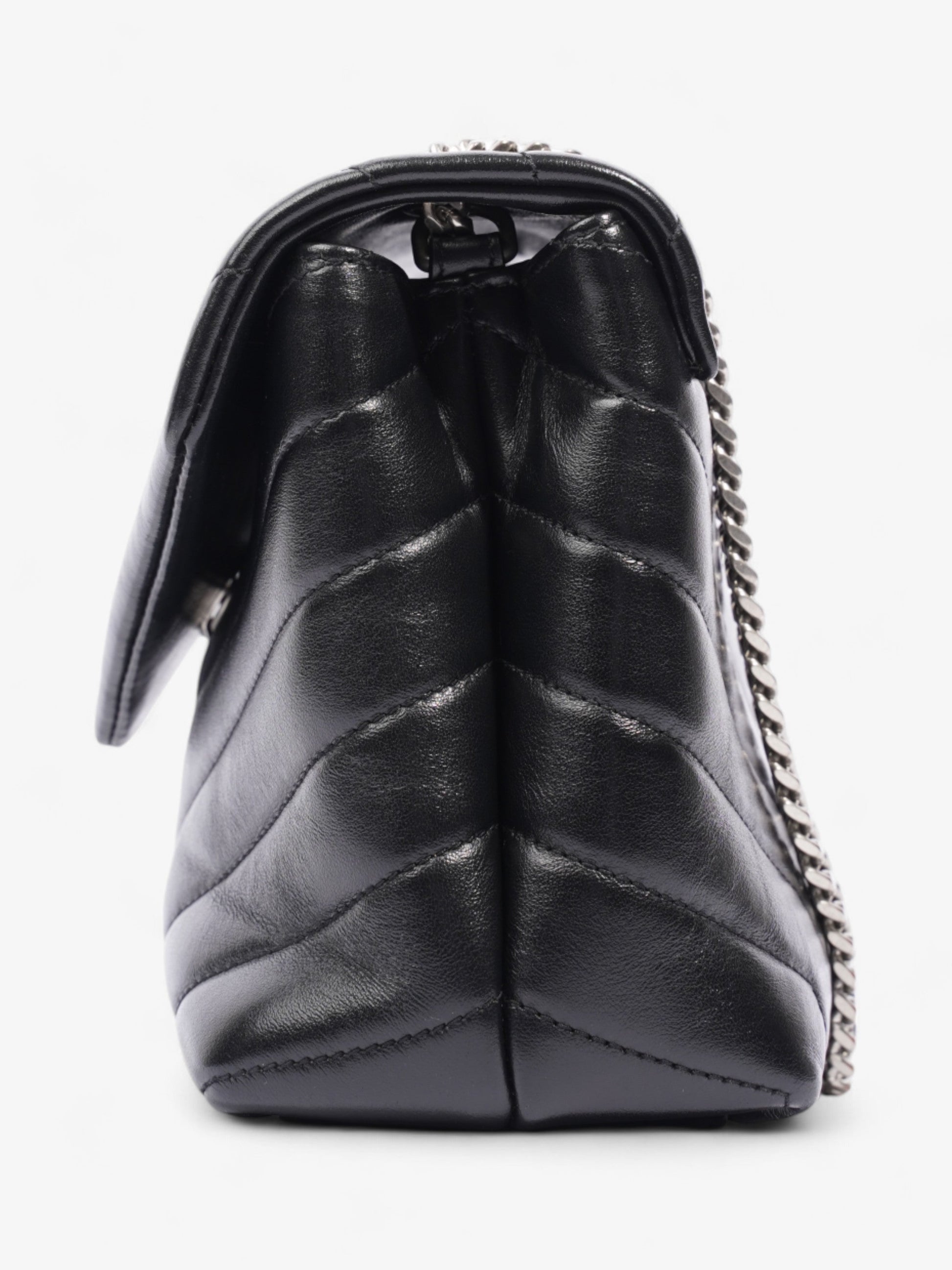 YSL Saint Laurent Lou Lou Calfskin Shoulder Bag Leather Black Small