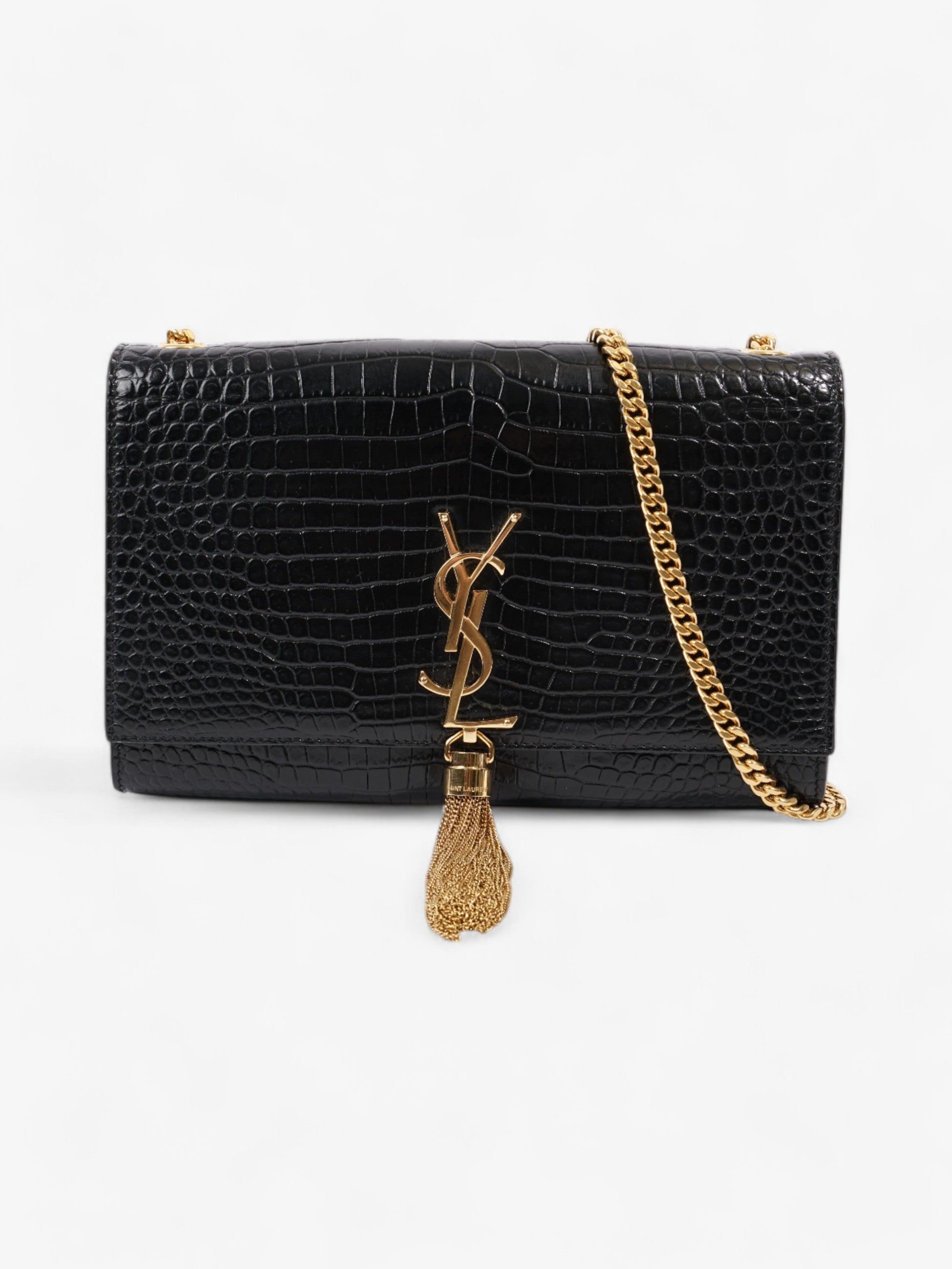 YSL Saint Laurent Kate Tassel Crossbody Bag Leather Black Medium