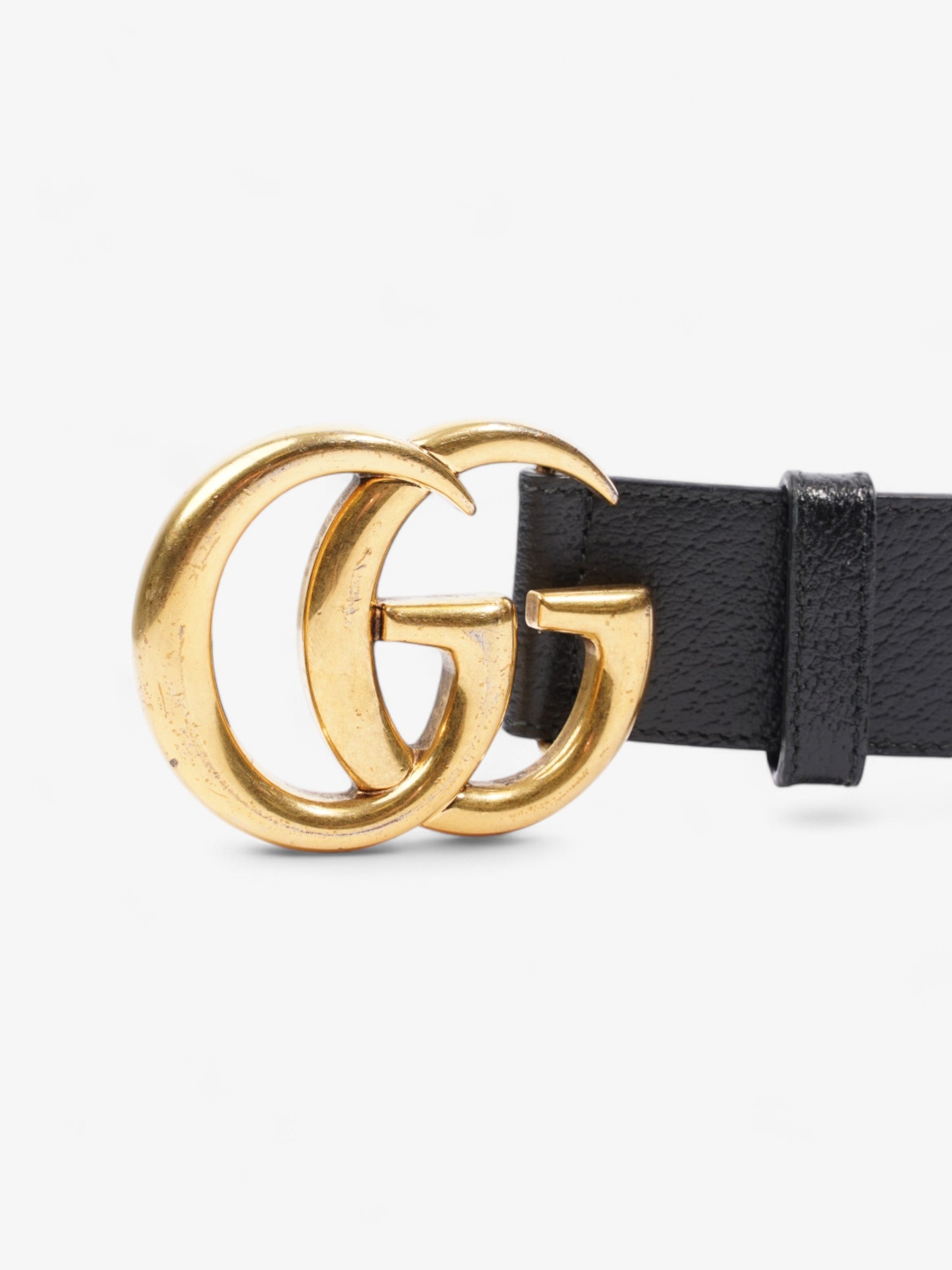 Gucci Marmont Re Edition Wide Belt Handbag Leather Black Accessory 80Cm 33
