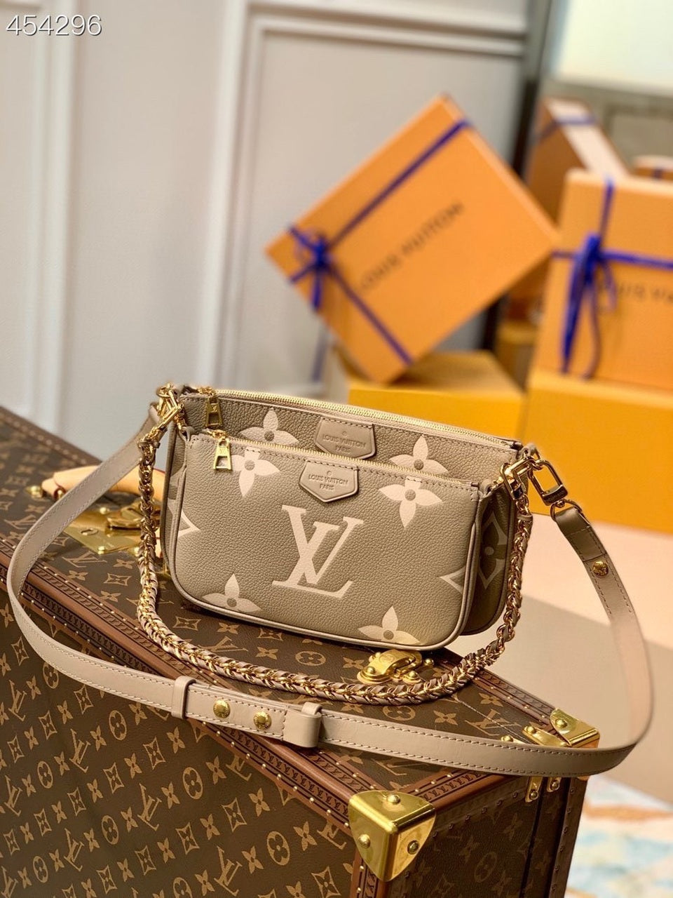 Top Quality Multi Pochette Accessoires Empreinte Tourterelle Monogram Beige Crossbody Bag