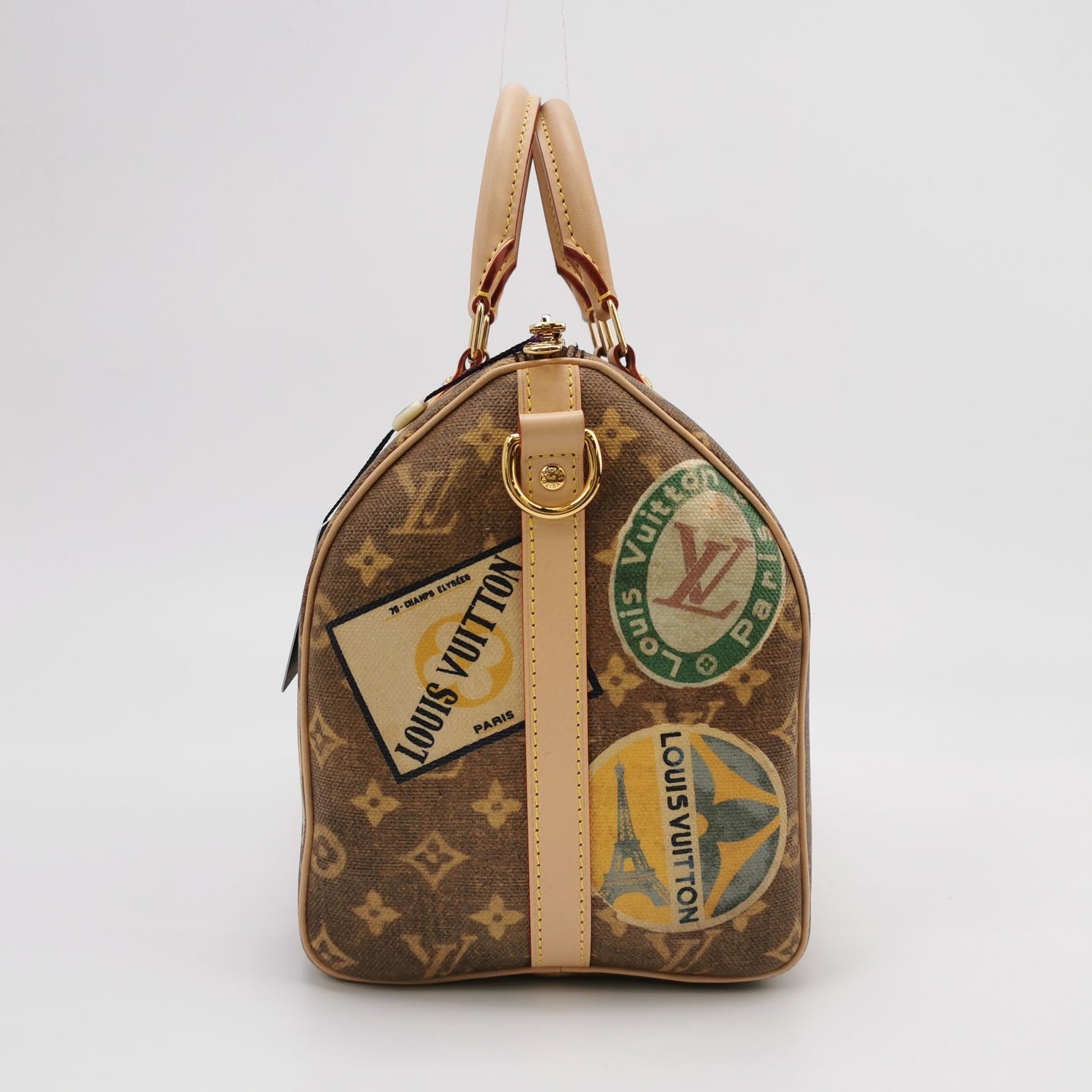 Louis Vuitton Speedy 30 Bandouliere Hotel Labels Monogram Handbag