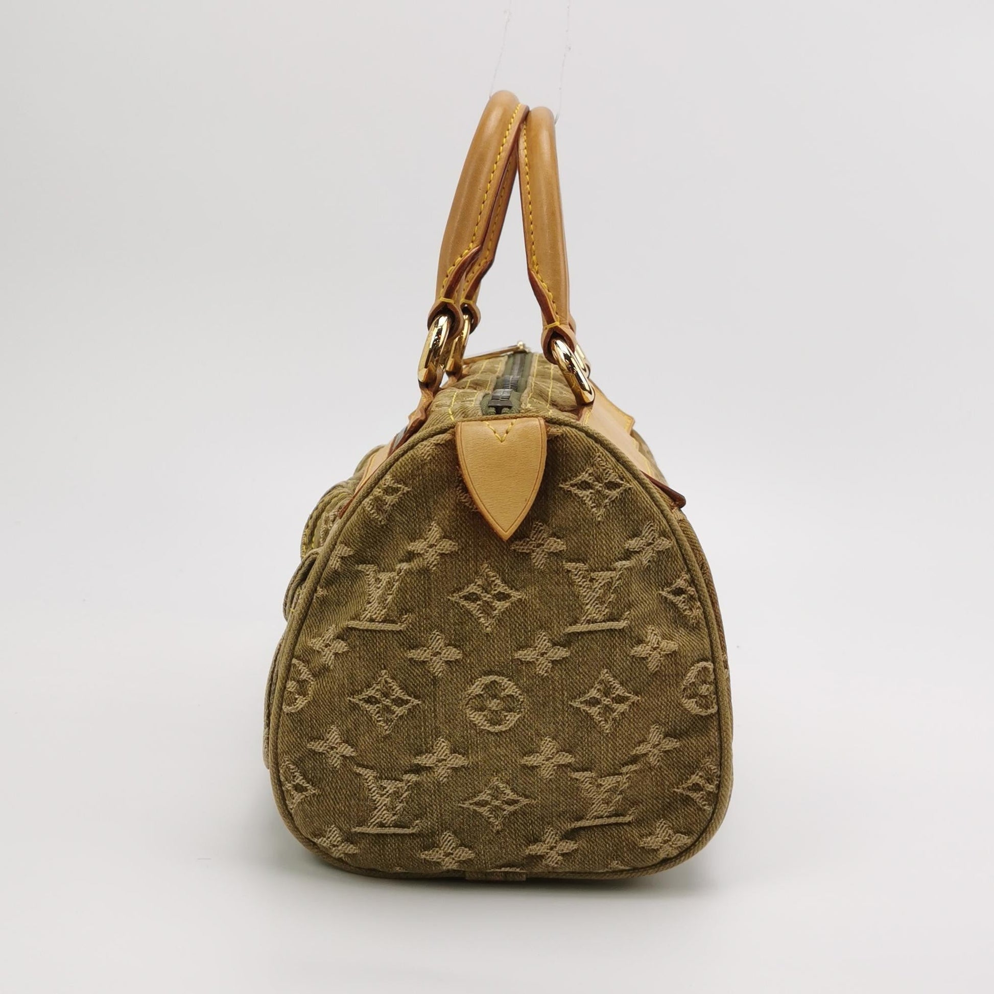 Louis Vuitton Denim Neo Speedy Boston Green Travel Bag