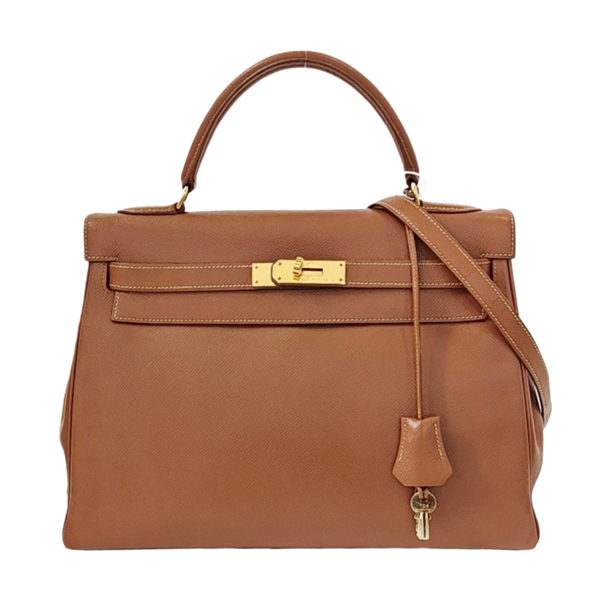 Hermes Kelly Epsom Retourne Hardware Handbag Gold Travel Bag