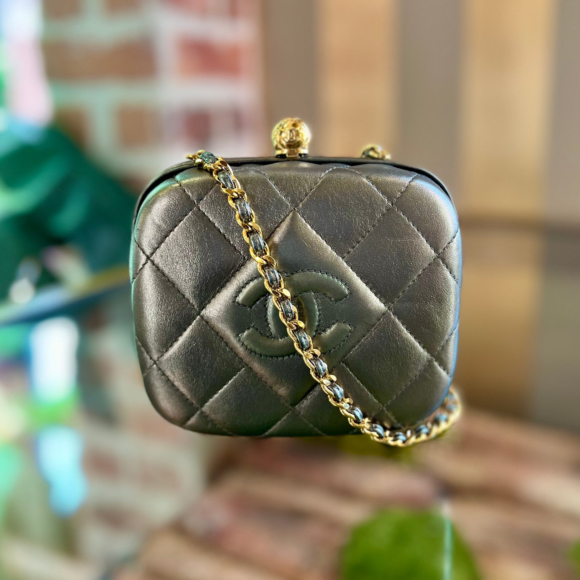 Chanel Metallic Gray Lambskin Timeless Clutch and Shoulder Bag ADI1125