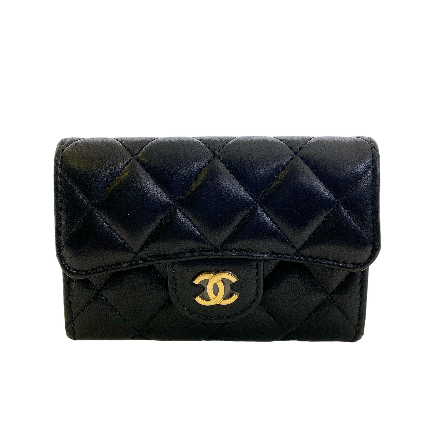 Chanel Cf Card Holder Lambskin Handbag