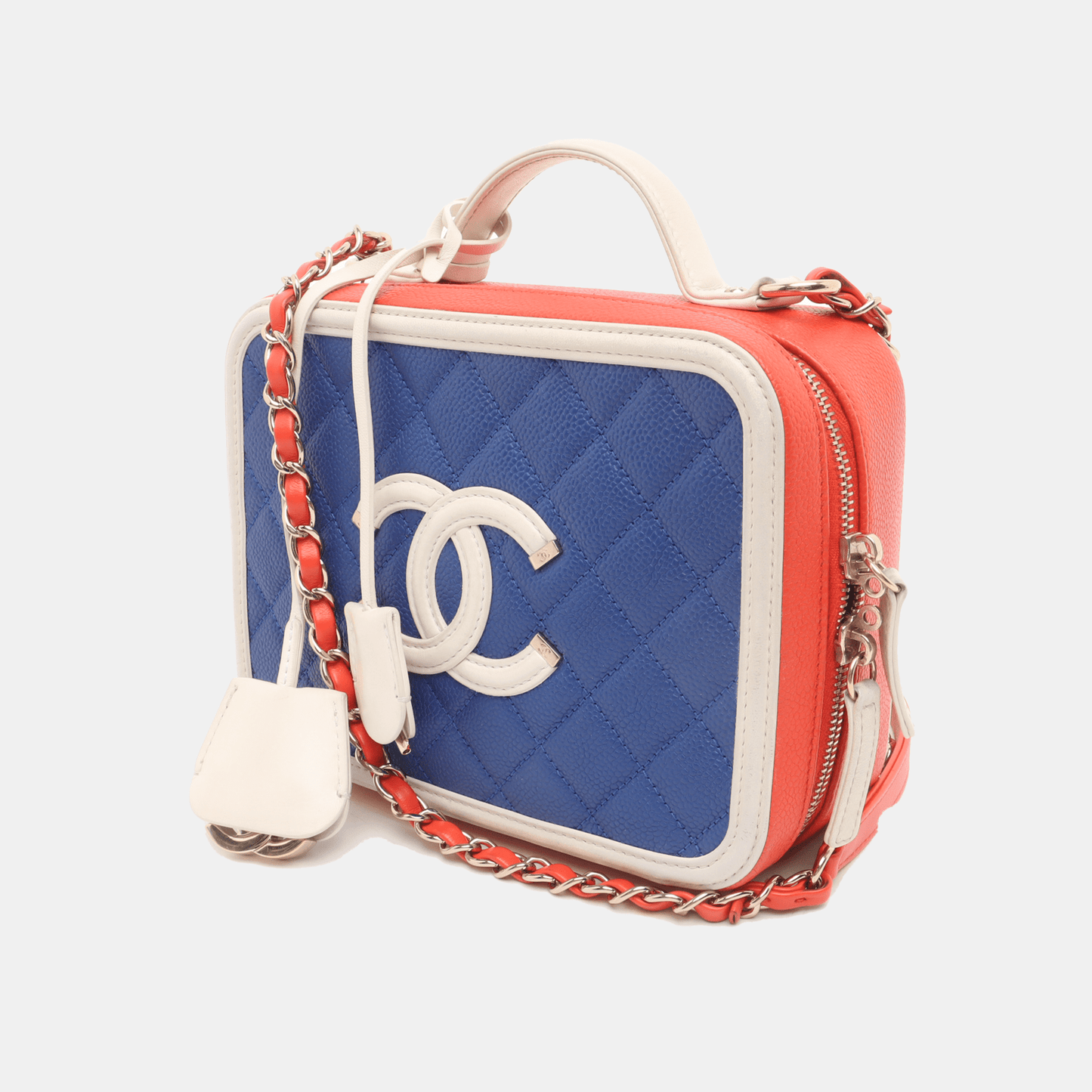 Chanel Filigree Vanity Tricolor Caviar Leather Handbag