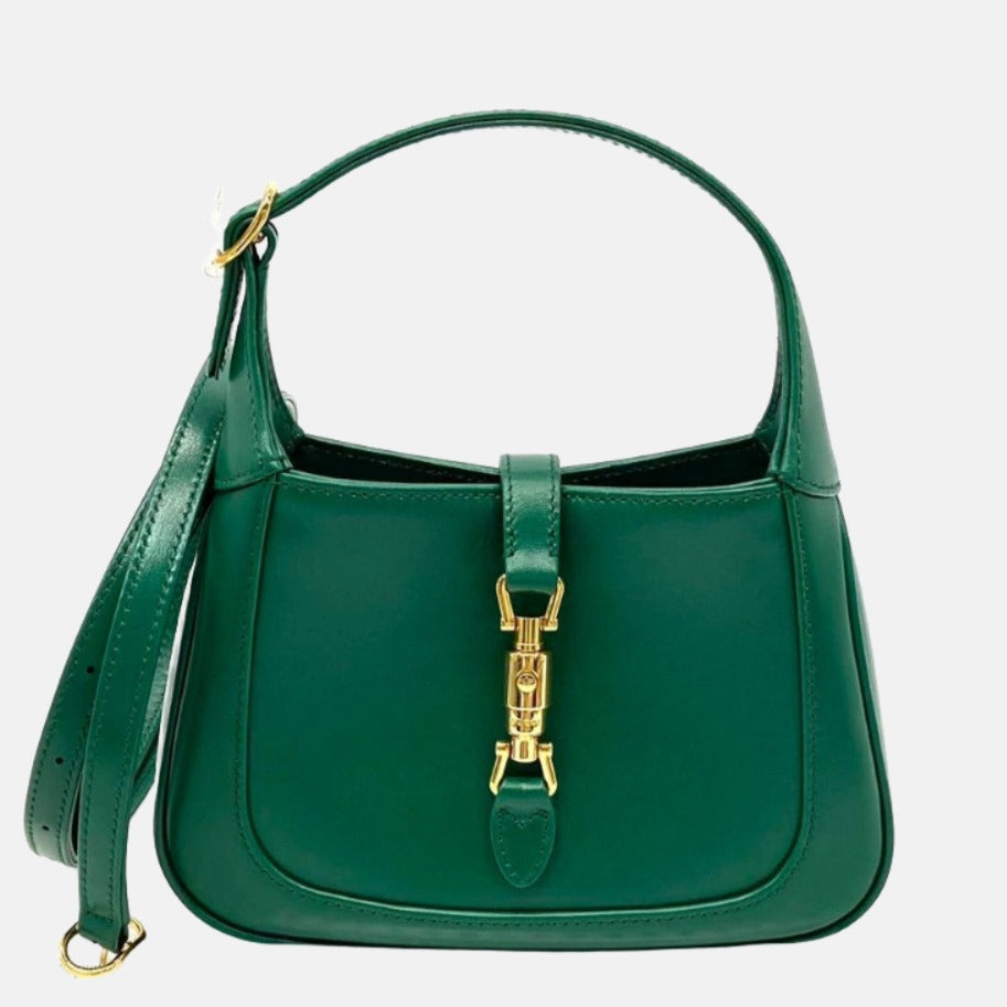 Gucci Jackie Adjustable Strap Leather Green Mini Travel Bag