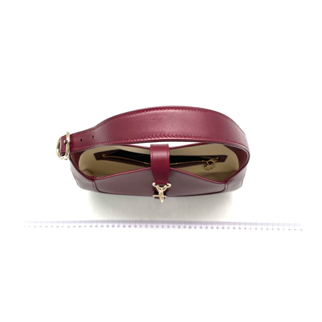 Gucci Jackie Ancora Burgundy Clasp S24 Leather Red Small Shoulder Bag