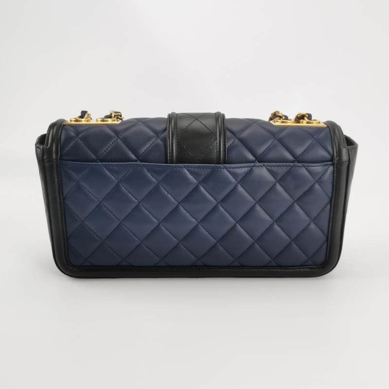 Chanel Elegant CC Flap Navy Quilted Black Shoulder Bag