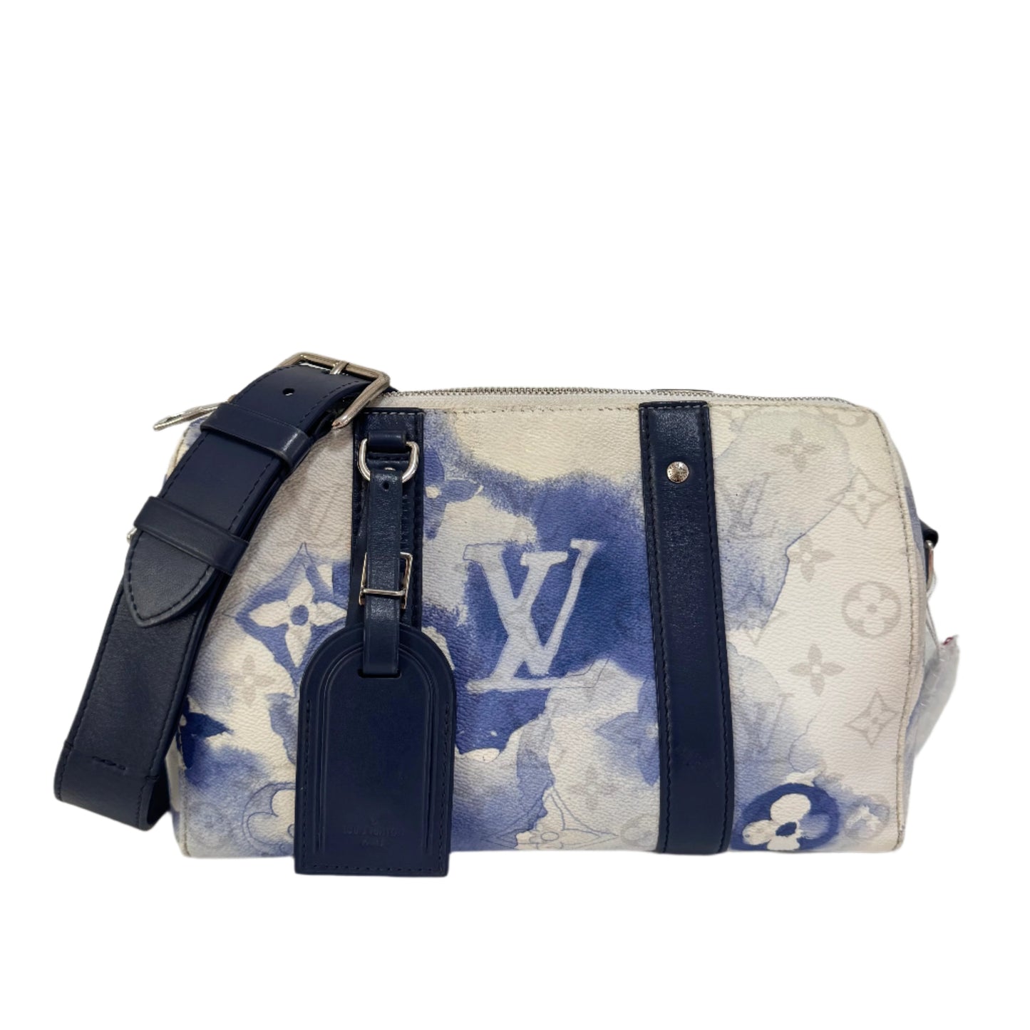 Louis Vuitton Keepall Leather PU Watercolor Blue Travel Bag