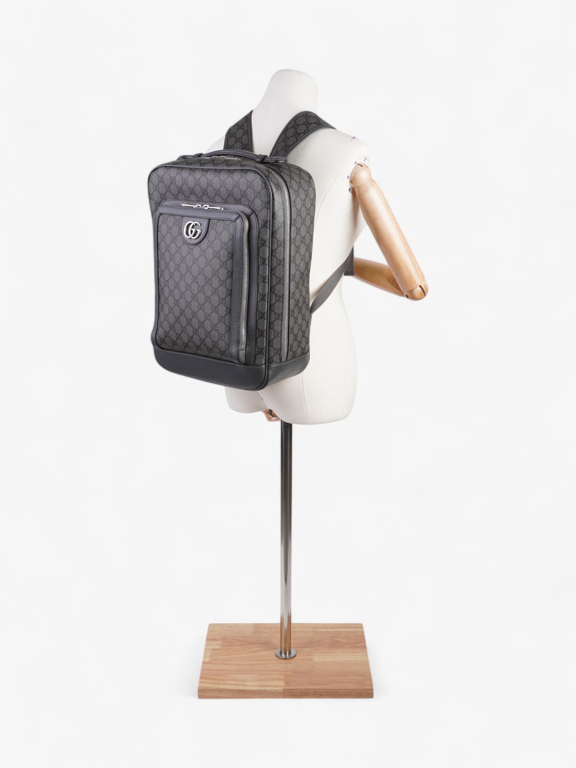 Gucci Ophidia Backpack Supreme Grey Canvas Medium