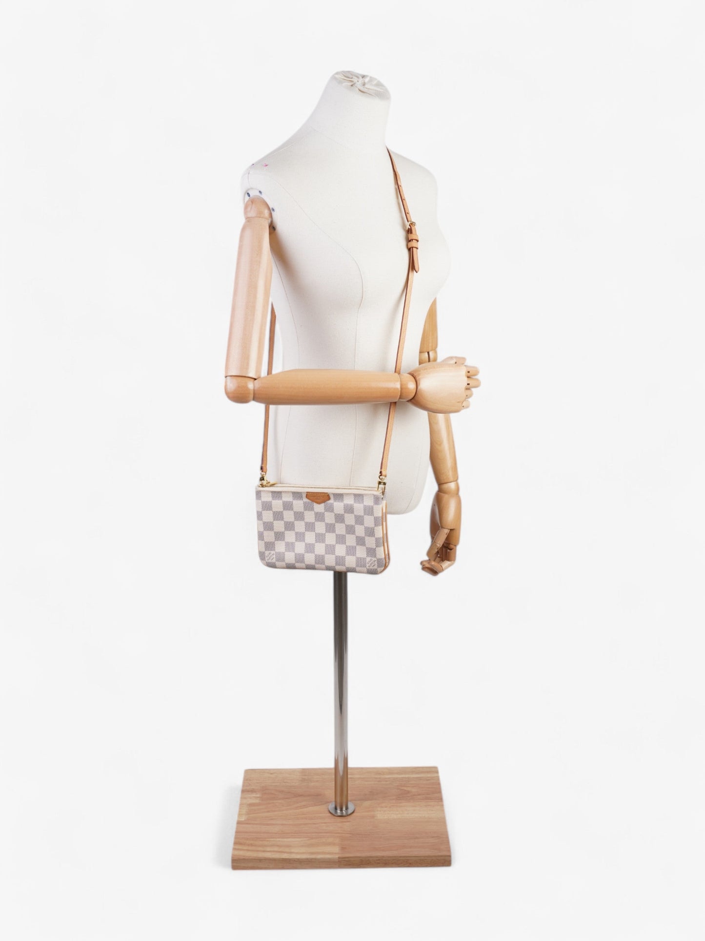 Louis Vuitton Pochette Double Zip Azur Coated Damier Canvas Coated Canvas Apparel