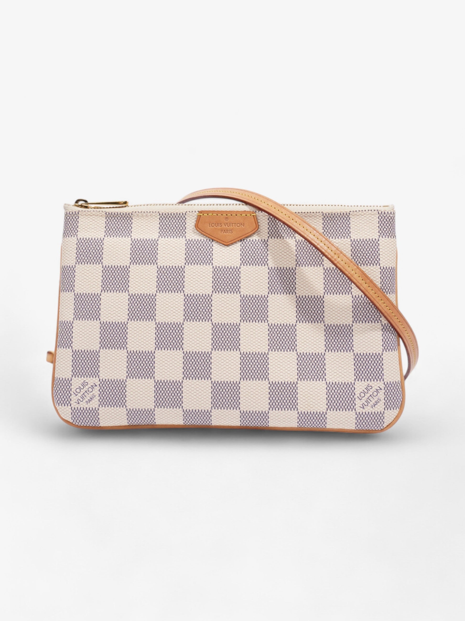 Louis Vuitton Pochette Double Zip Azur Coated Damier Canvas Coated Canvas Apparel