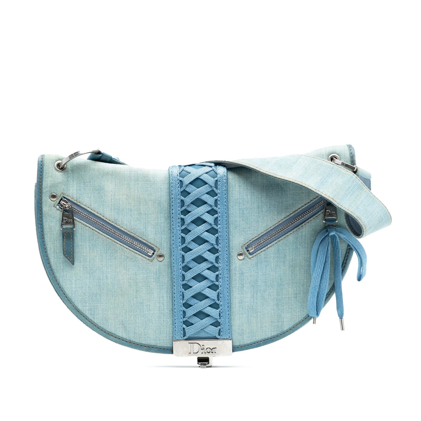 Dior Handbag Admit It Hobo Bag Denim Blue Flap