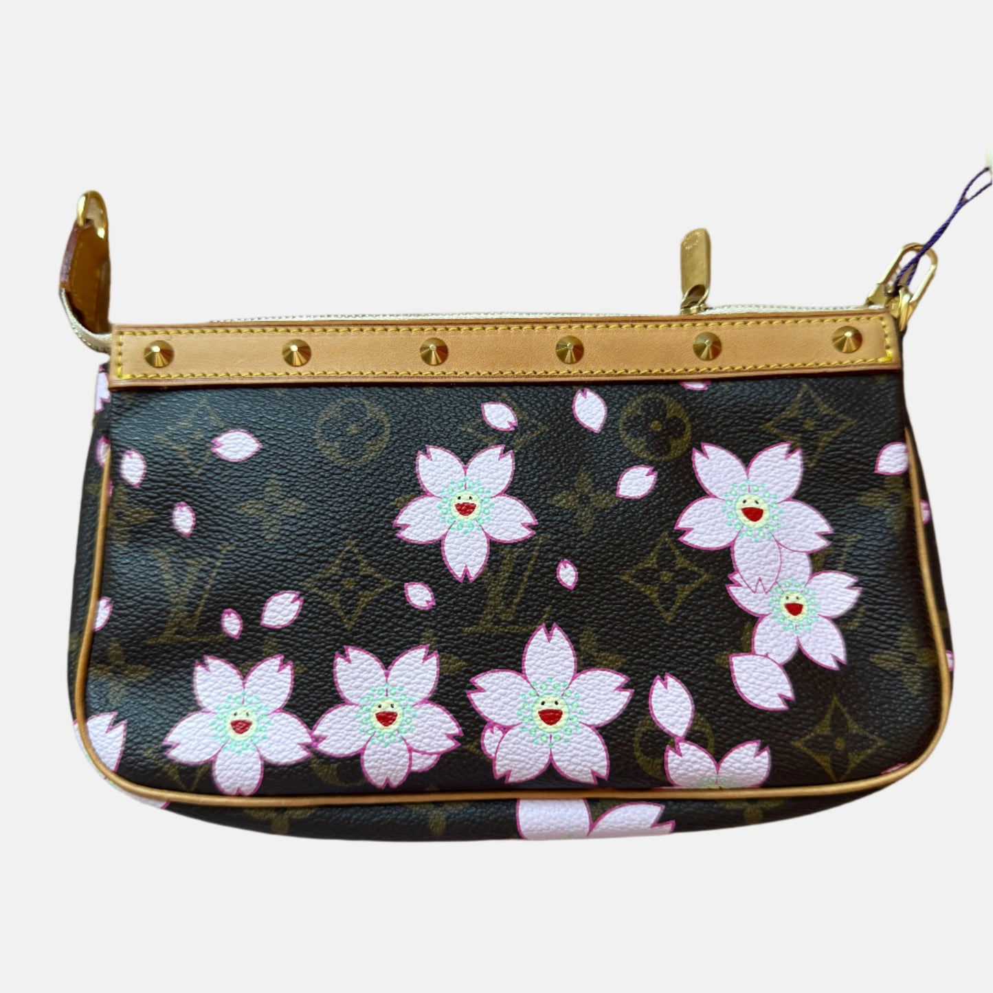 Louis Vuitton x Takashi Murakami Cherry Blossom Monogram Brown Pochette Clutch Bag Accessoire 2