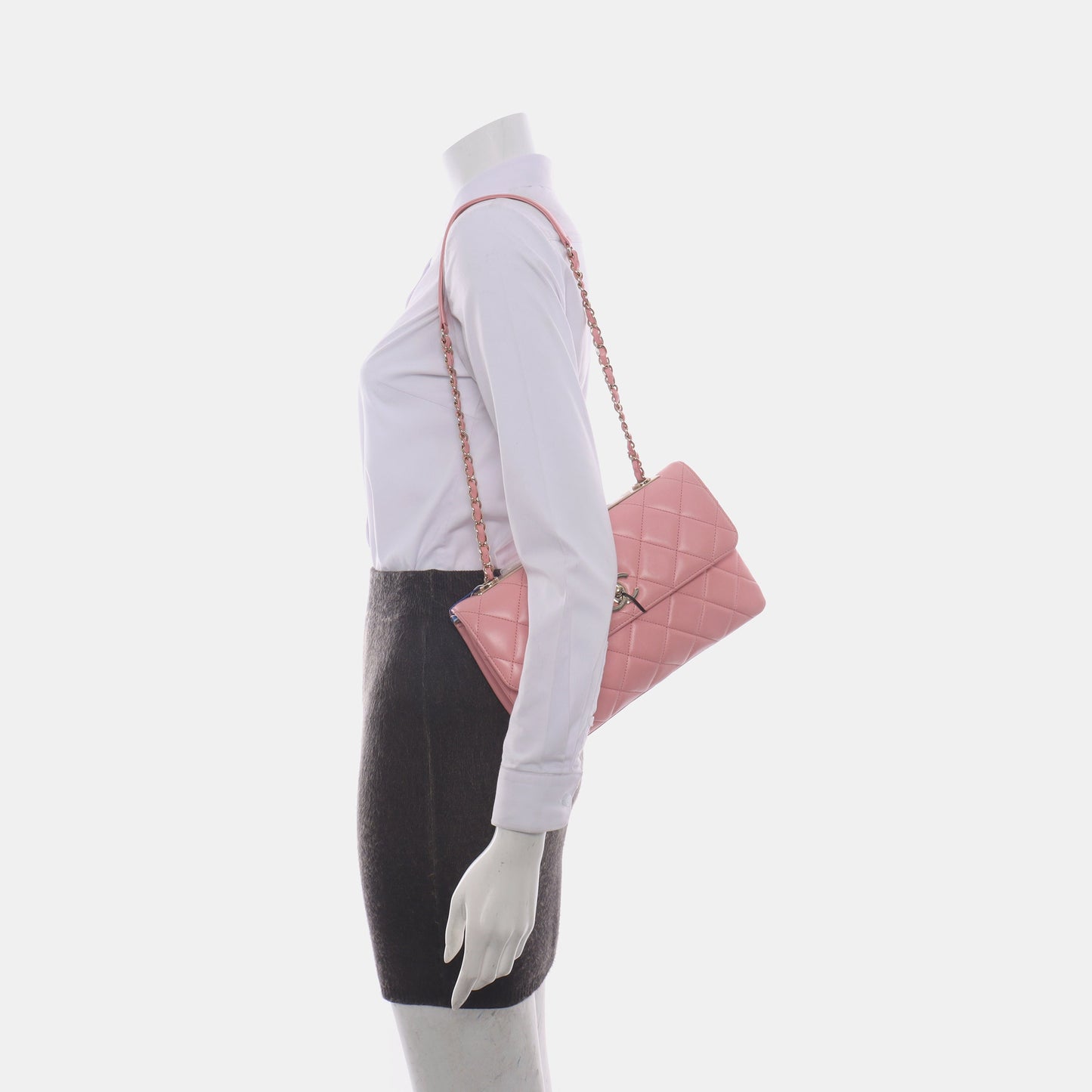 Chanel Trendy CC Flap Cannage Lambskin Pink Gold Leather Shoulder Bag