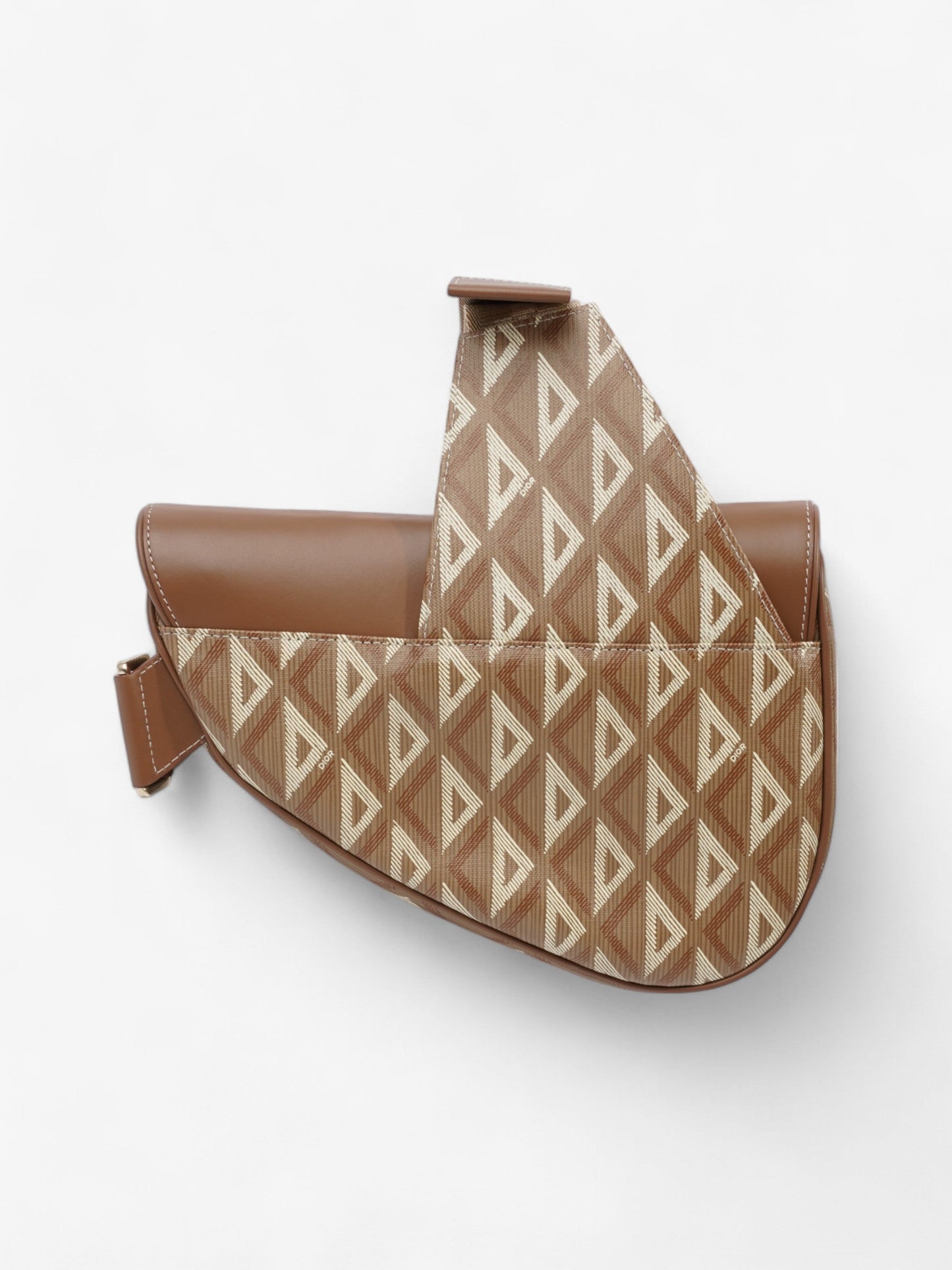 Dior Christian Saddle Bag Cd Diamond Coffee Coated Canvas Messenger Bag