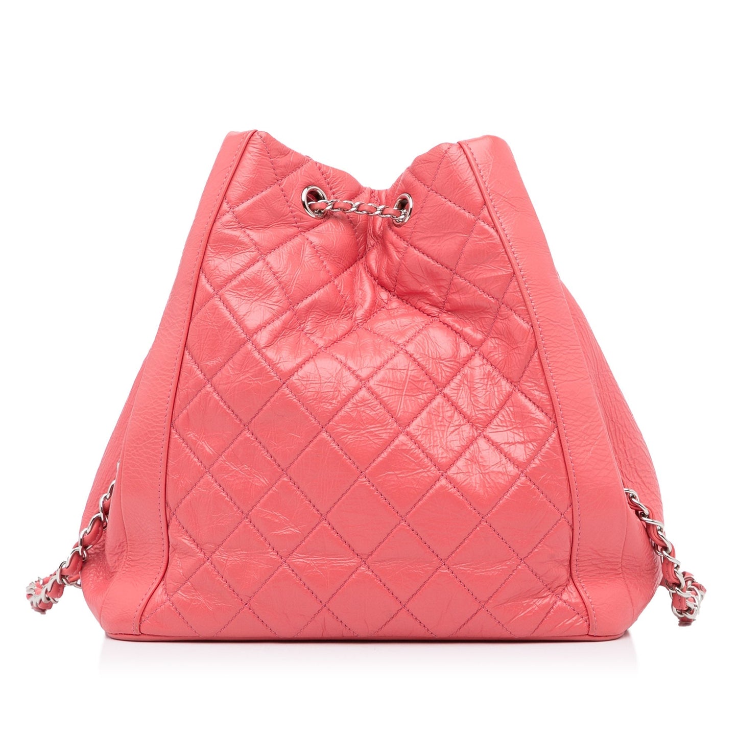 Pink Chanel CC Chain Drawstring Bucket Bag
