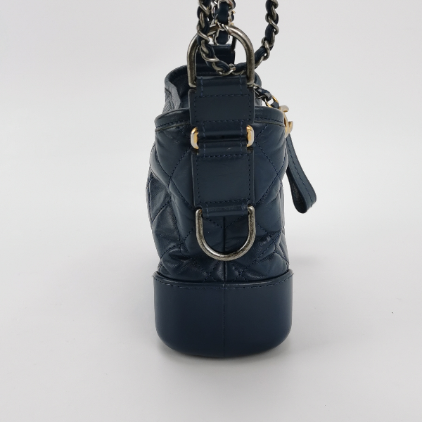 Chanel Gabrielle Hobo Navy Small Leather Crossbody Bag
